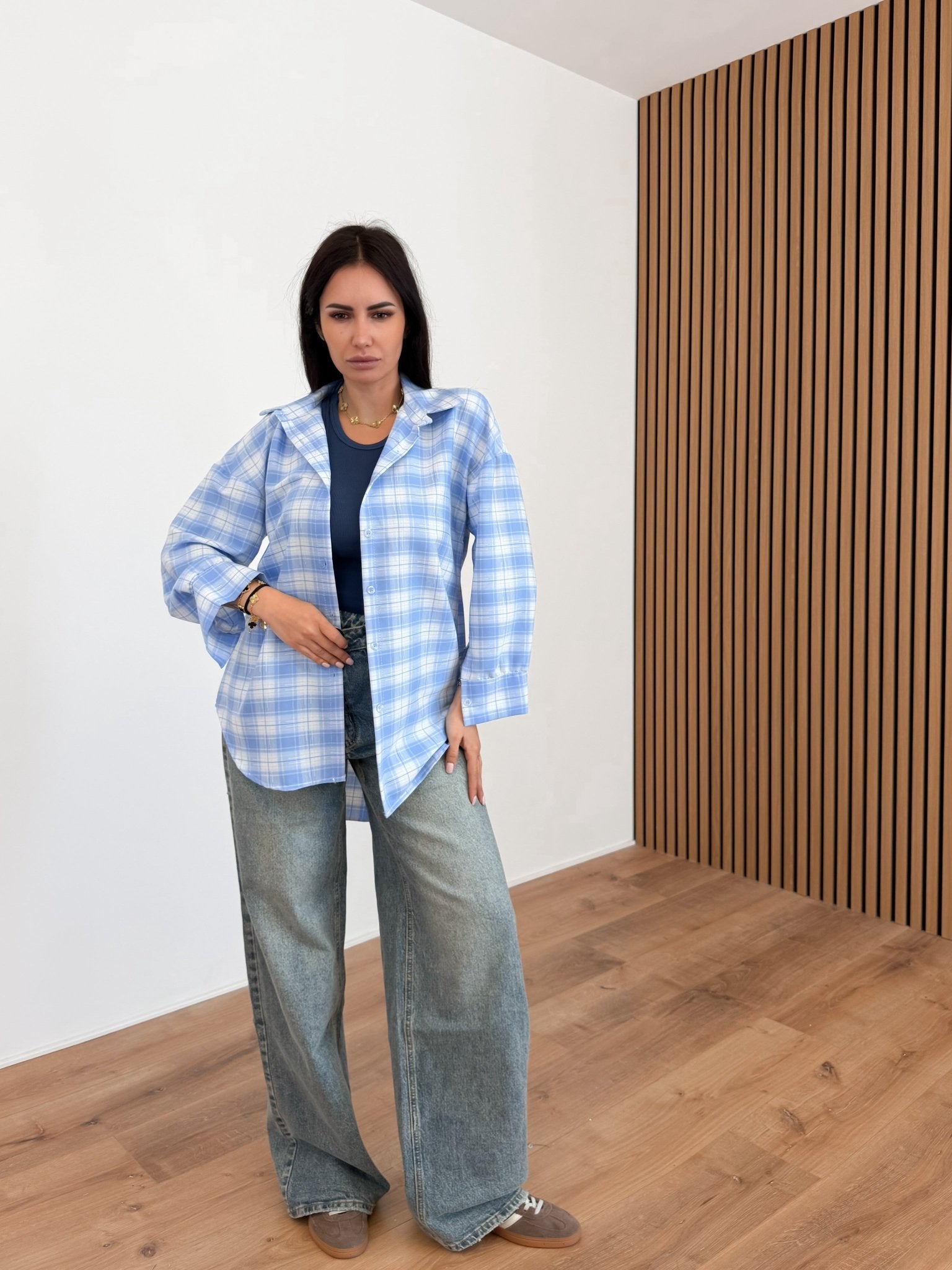Camicia Quadri - Celeste - SAINTH