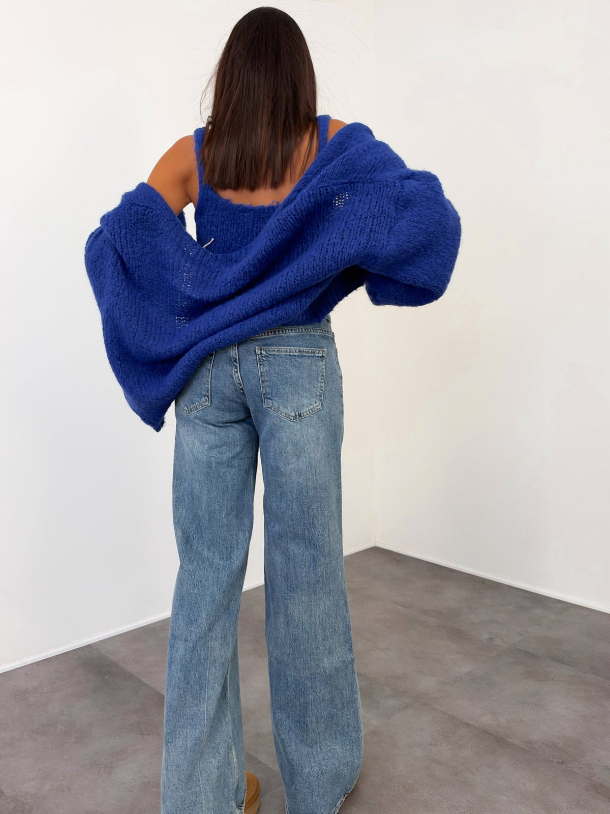 Set Top + Cardigan - Blu - SAINTH