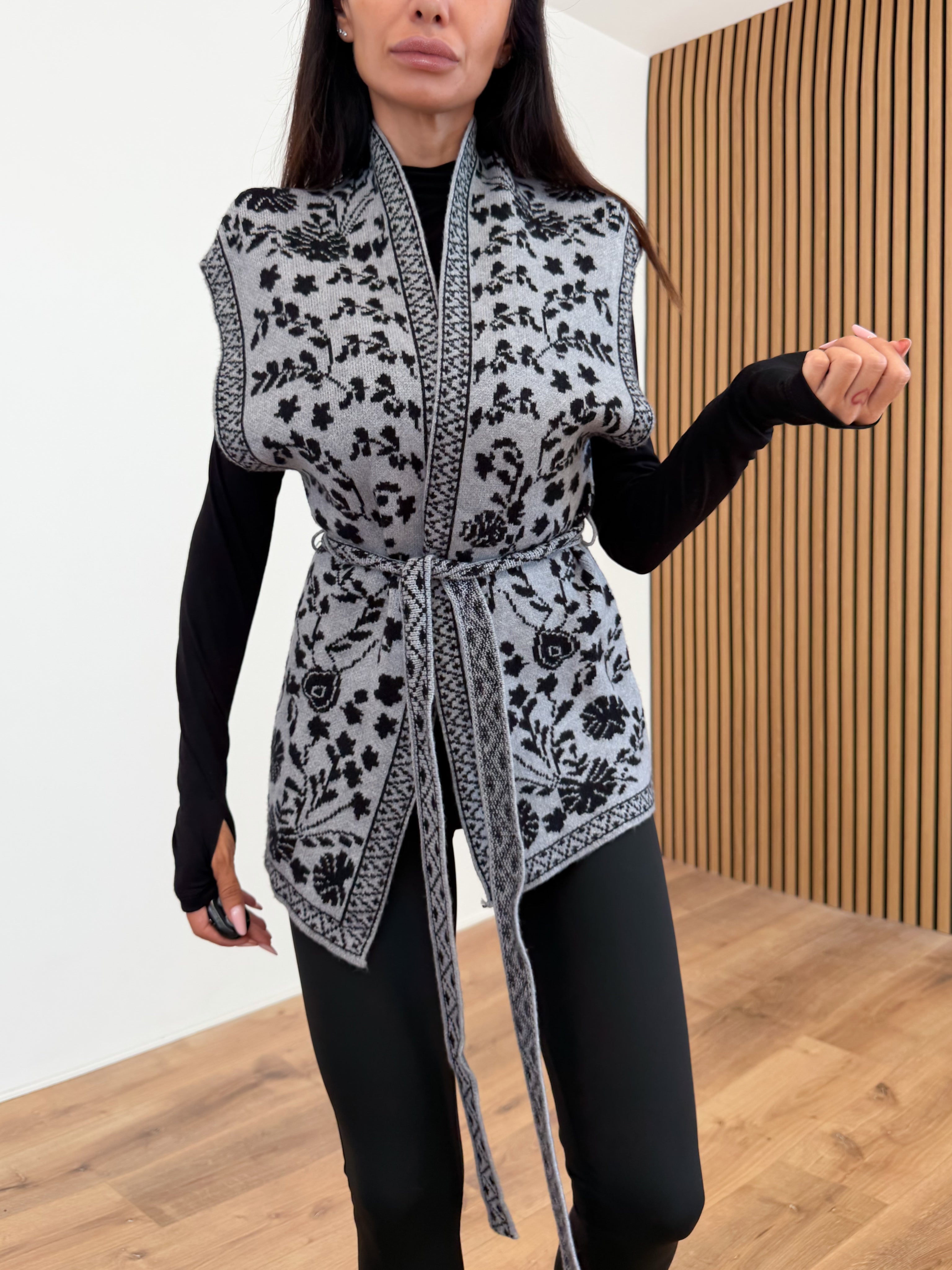 Gilet Ricamato - Grigio