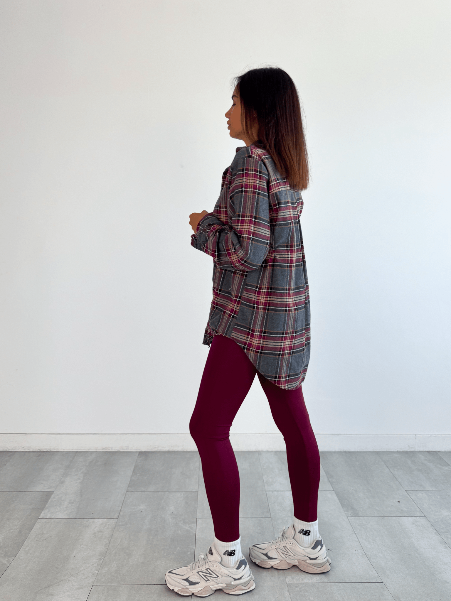 Camicia Wool - Grigio e Bordeaux - SAINTH