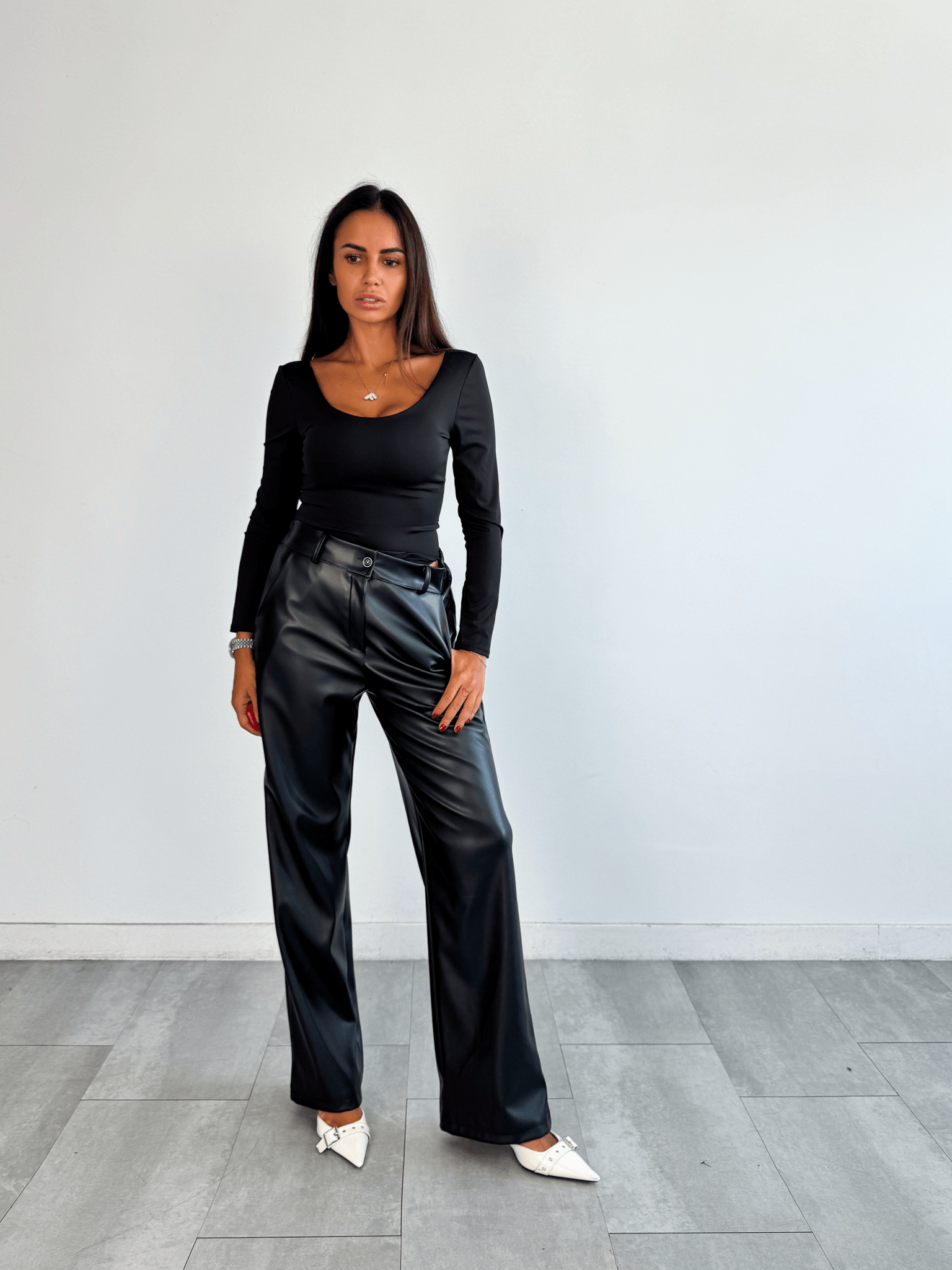 Pantalone Ecopelle - Nero - SAINTH