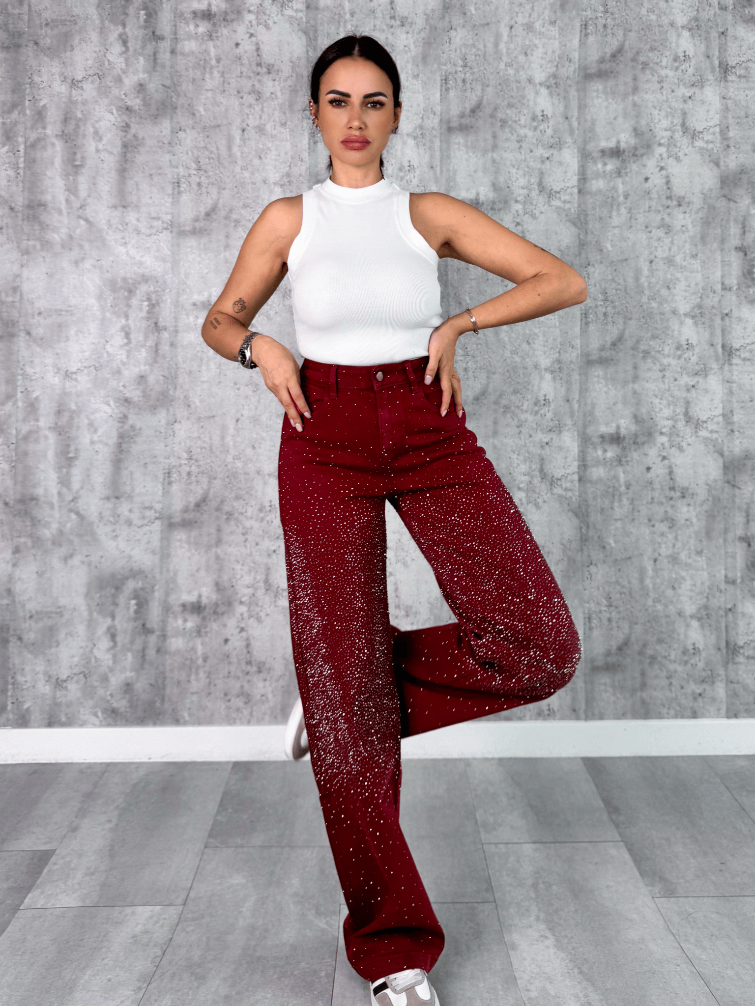 Jeans Best Diamonds - Bordeaux - SAINTH