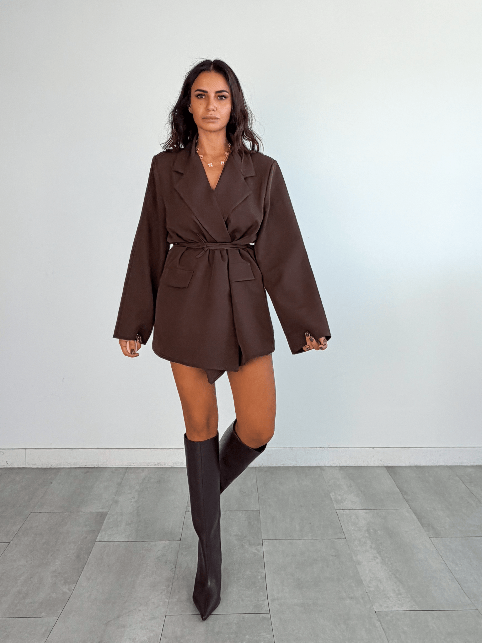 Abito Blazer Chic - Marrone - SAINTH