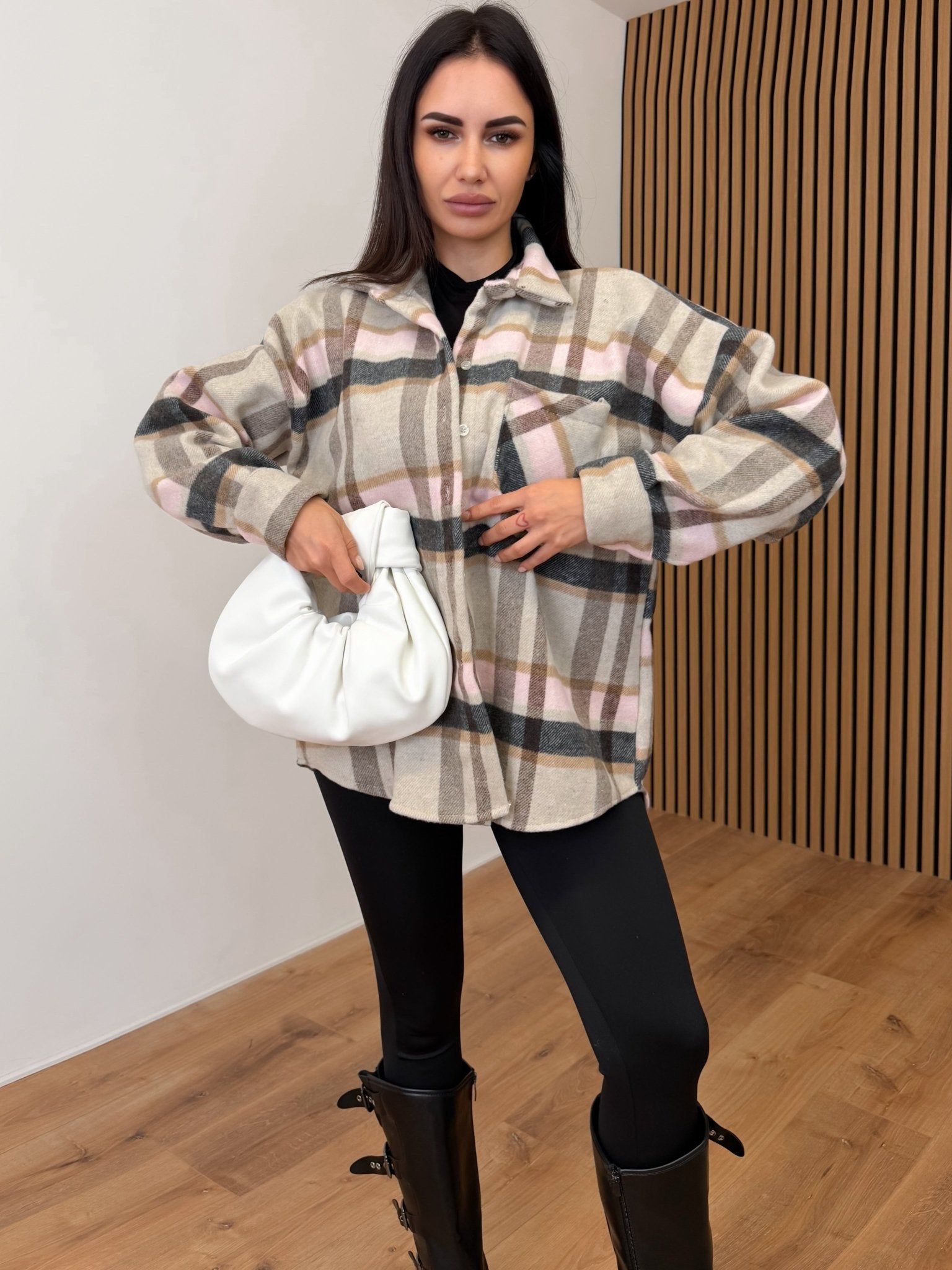 Camicia Quadrettoni - Beige e Rosa - SAINTH