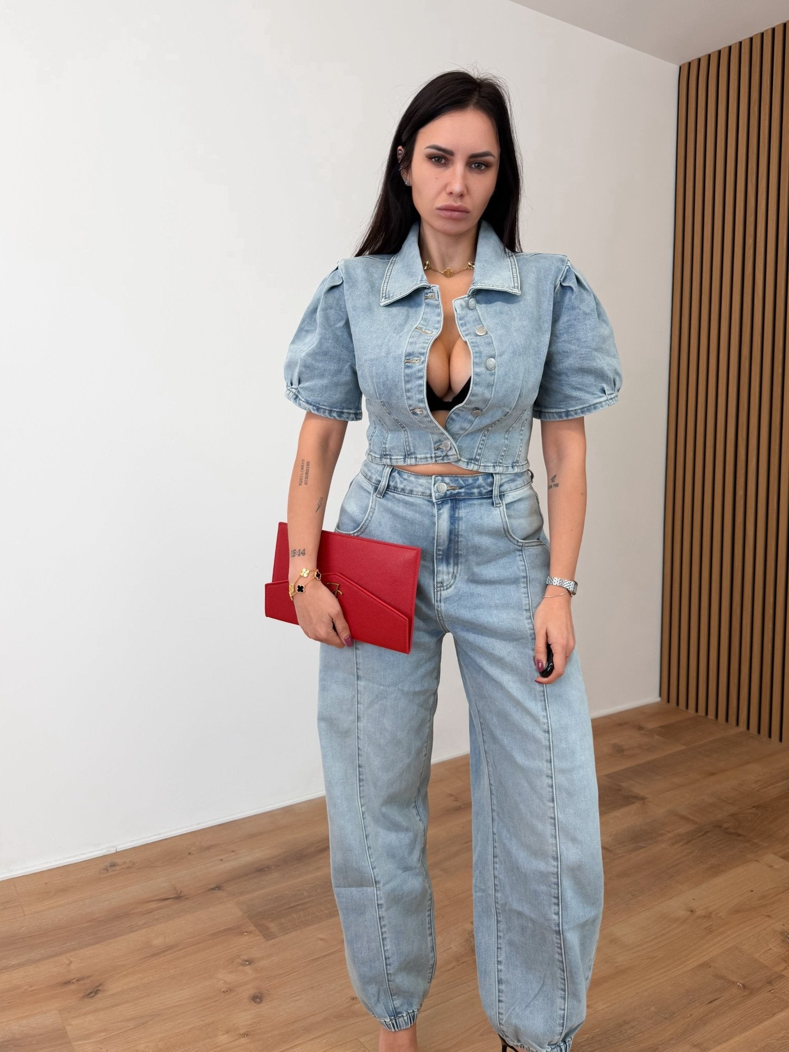 Giacca Crop - Denim - SAINTH