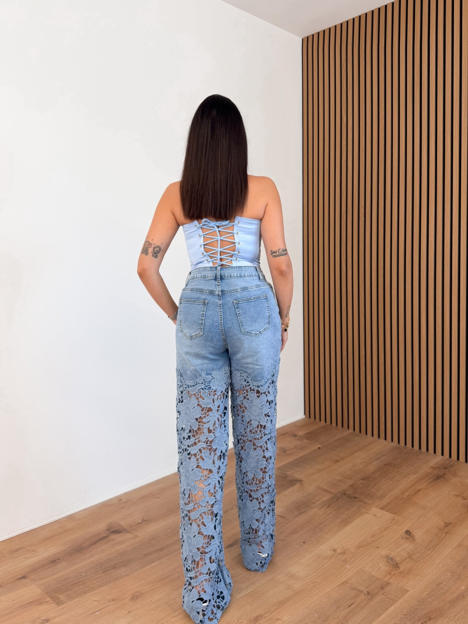 Jeans Mix Pizzo - Denim - SAINTH