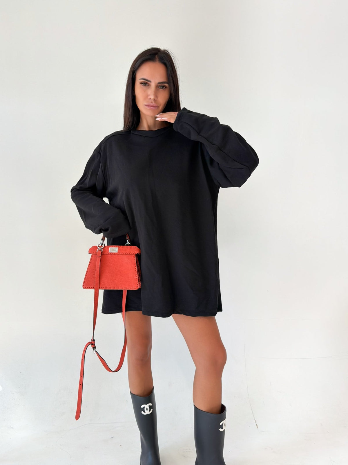 Felpa Maxi Spalla - Nera - SAINTH
