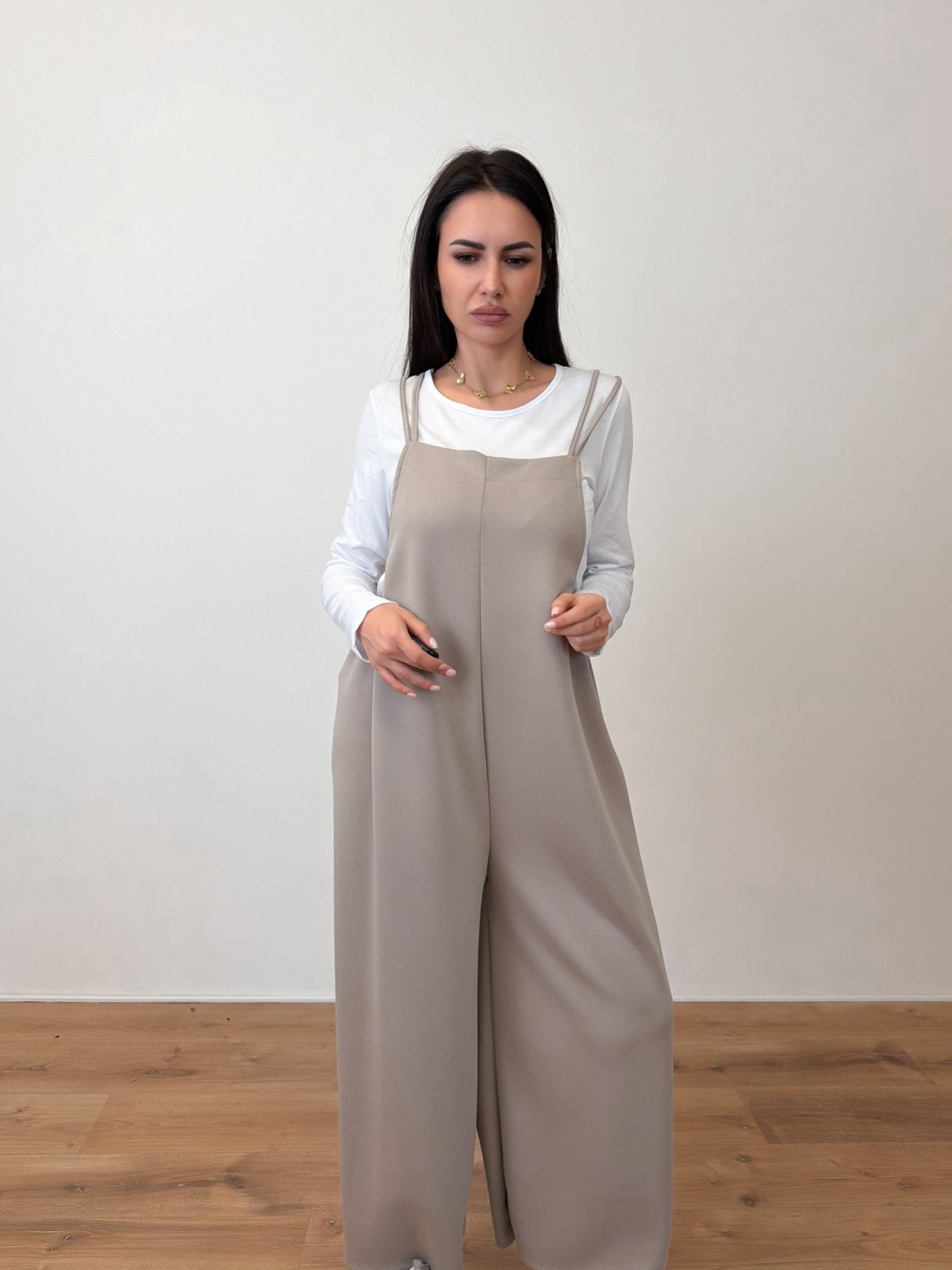 Salopette + Maglietta - Tortora - SAINTH