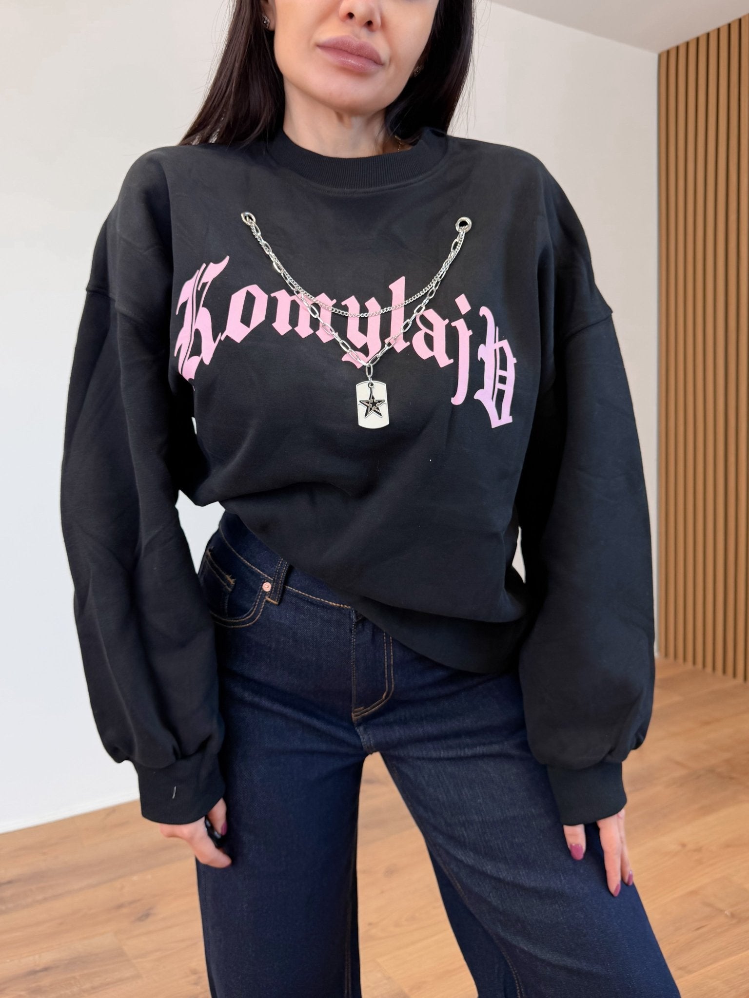 Felpa Collana - Nera - SAINTH