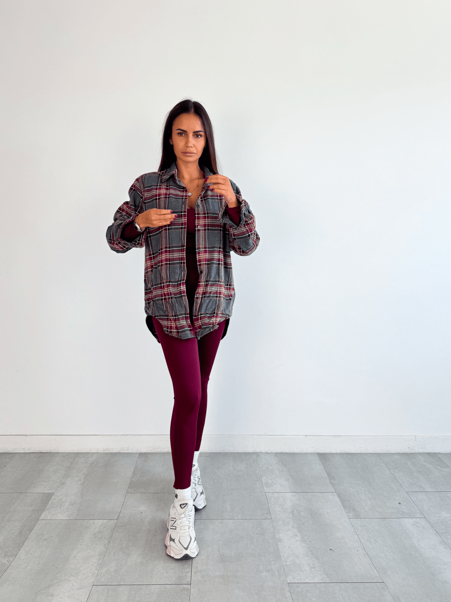 Camicia Wool - Grigio e Bordeaux - SAINTH