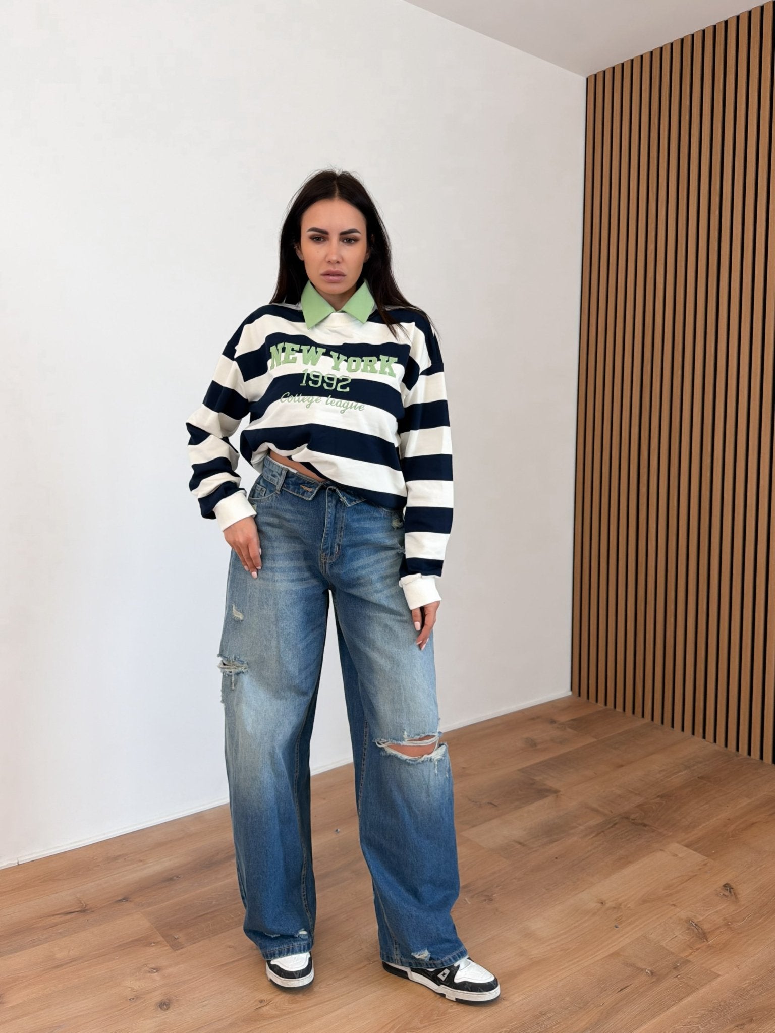 Felpa Colletto NY - Verde Mela - SAINTH