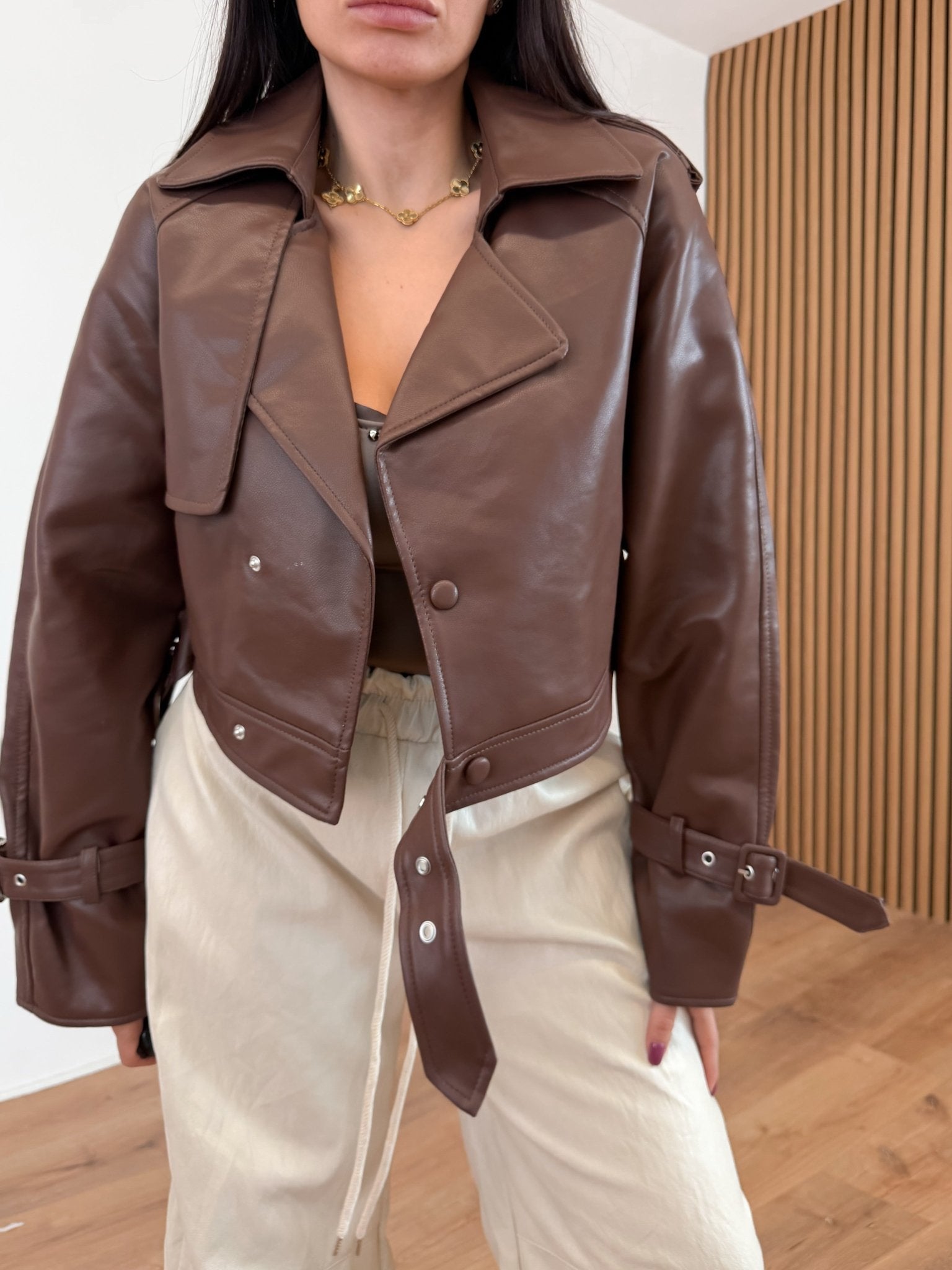 Biker Crop Ecop - Marrone - SAINTH