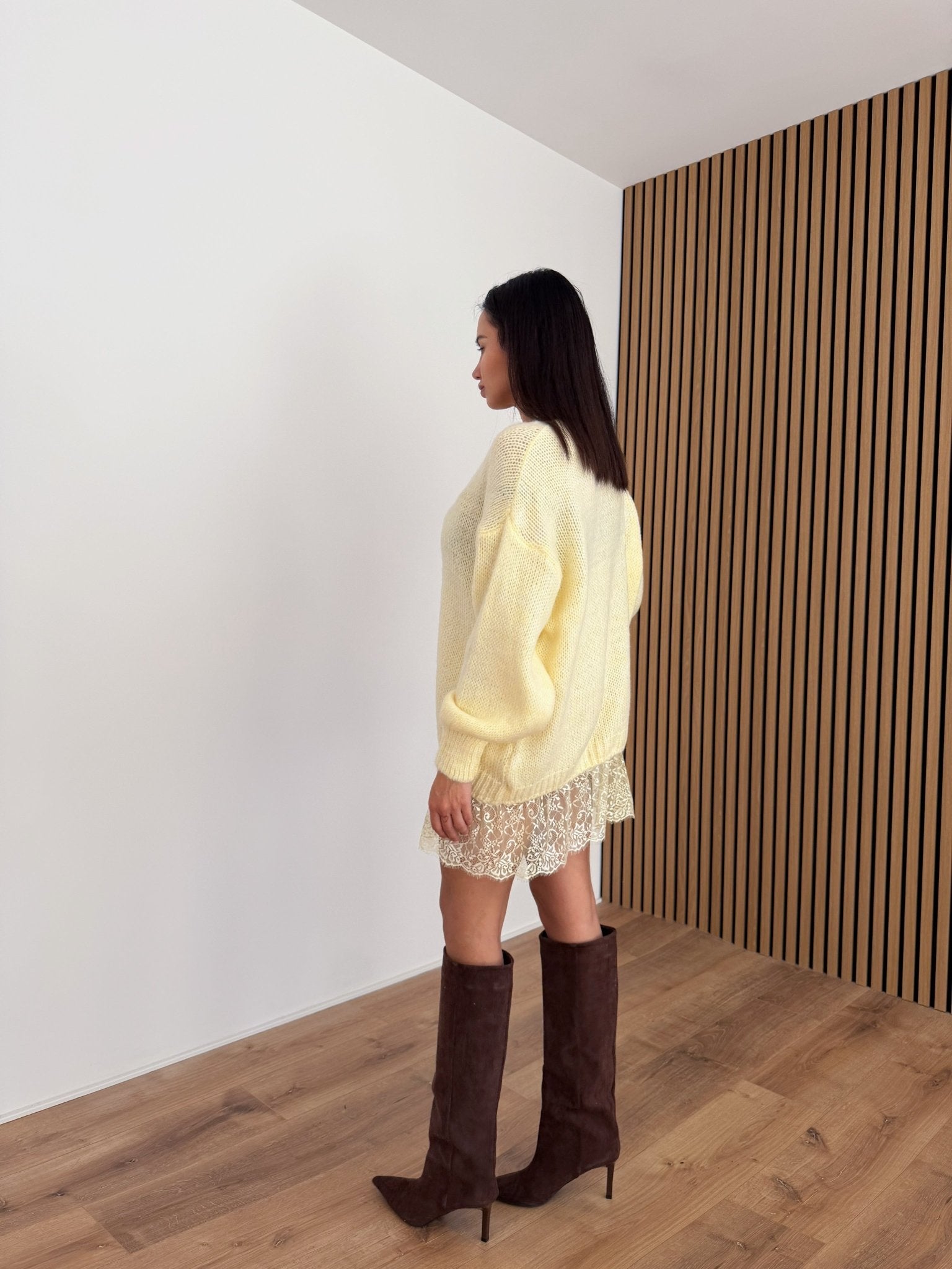 Abito Pull Pizzo - Giallo - SAINTH