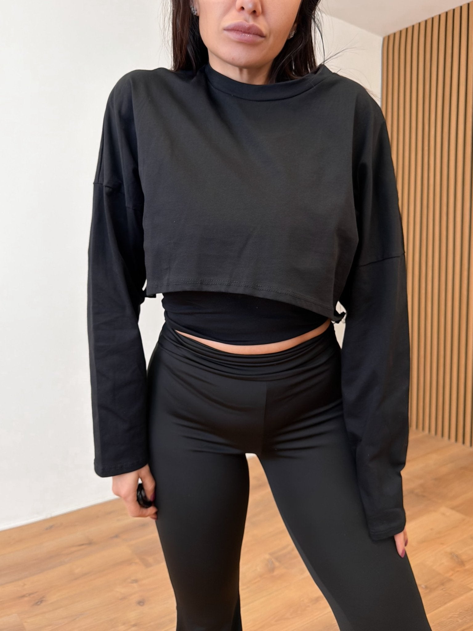 Leggings Risvolto - Nero