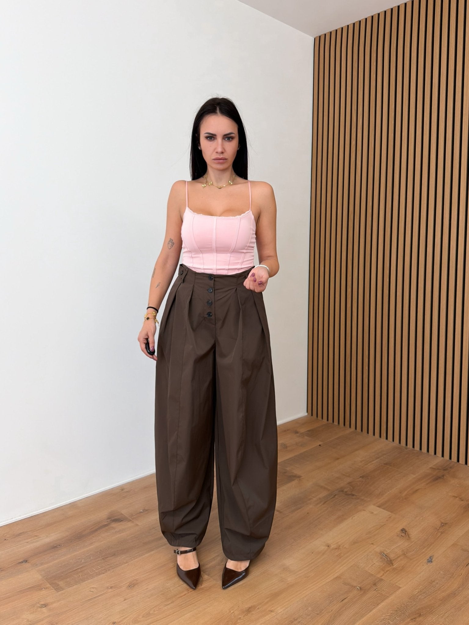 Pantalone Multibottone - Marrone - SAINTH