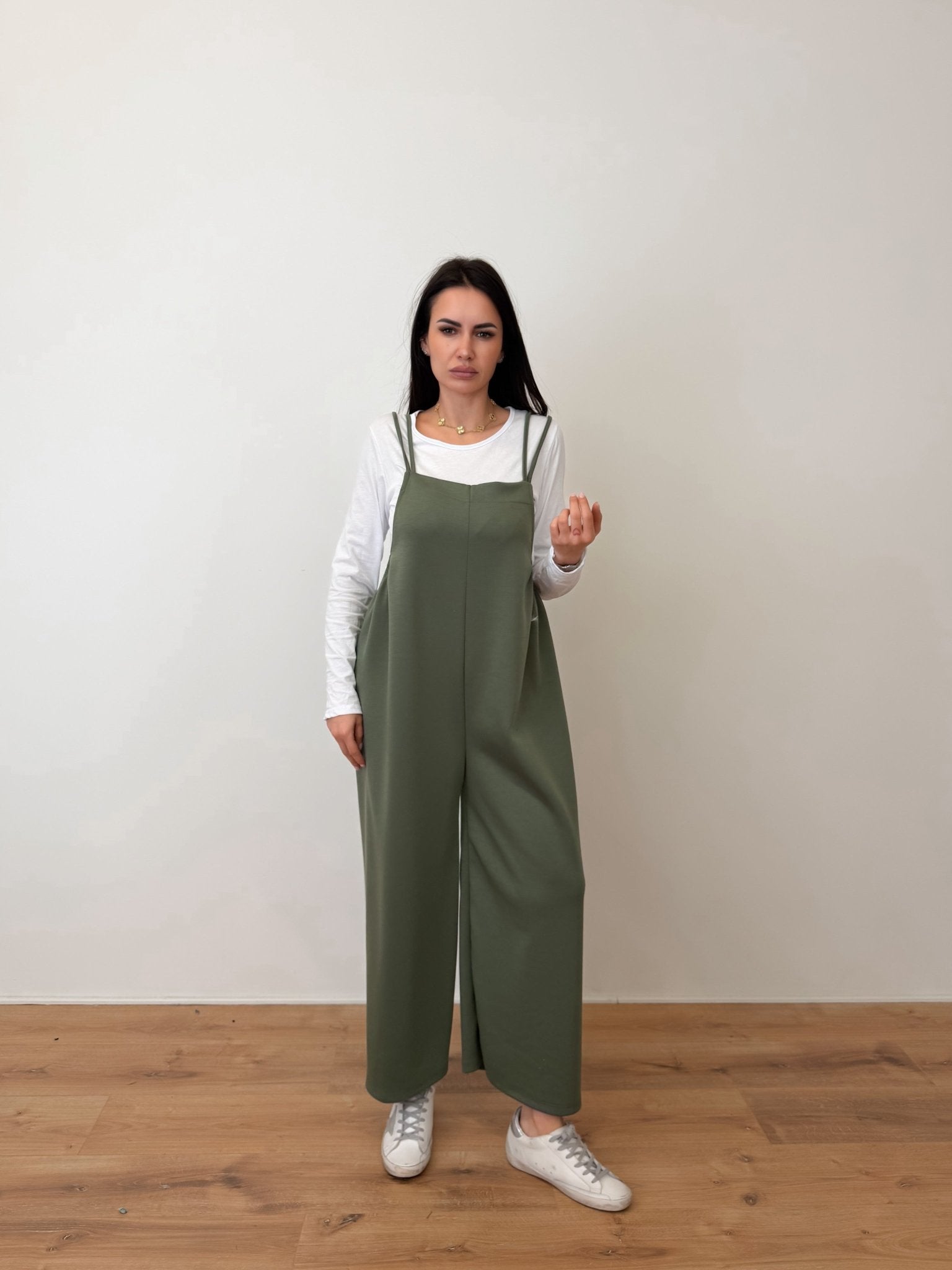Salopette + Maglietta - Army Green - SAINTH