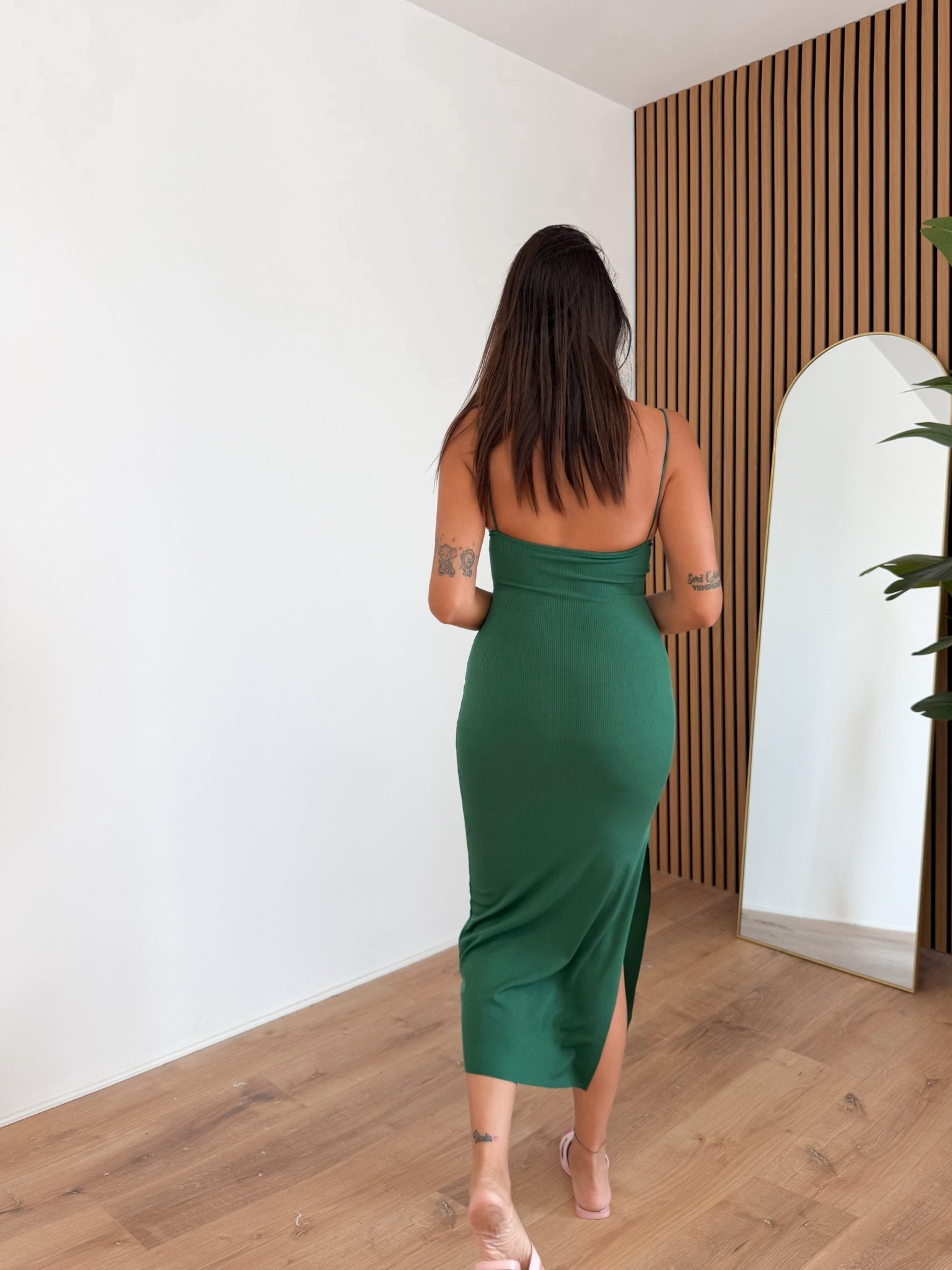 Abito Basic Costine - Verde Bottiglia