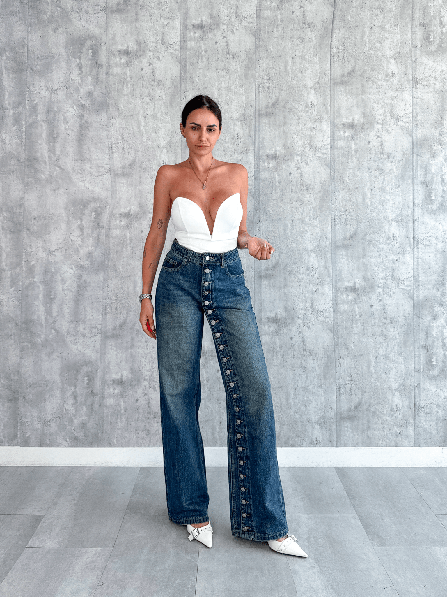 Jeans Bottoni - Denim - SAINTH