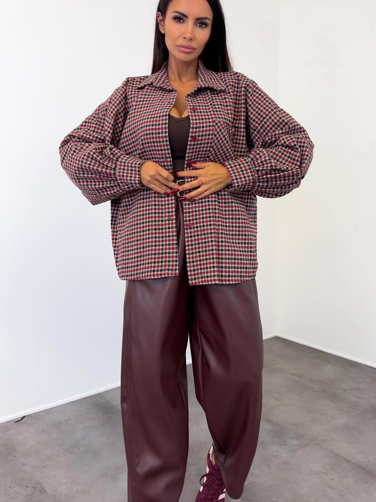 Camicia Factory - Bordeaux Burro Nera - SAINTH