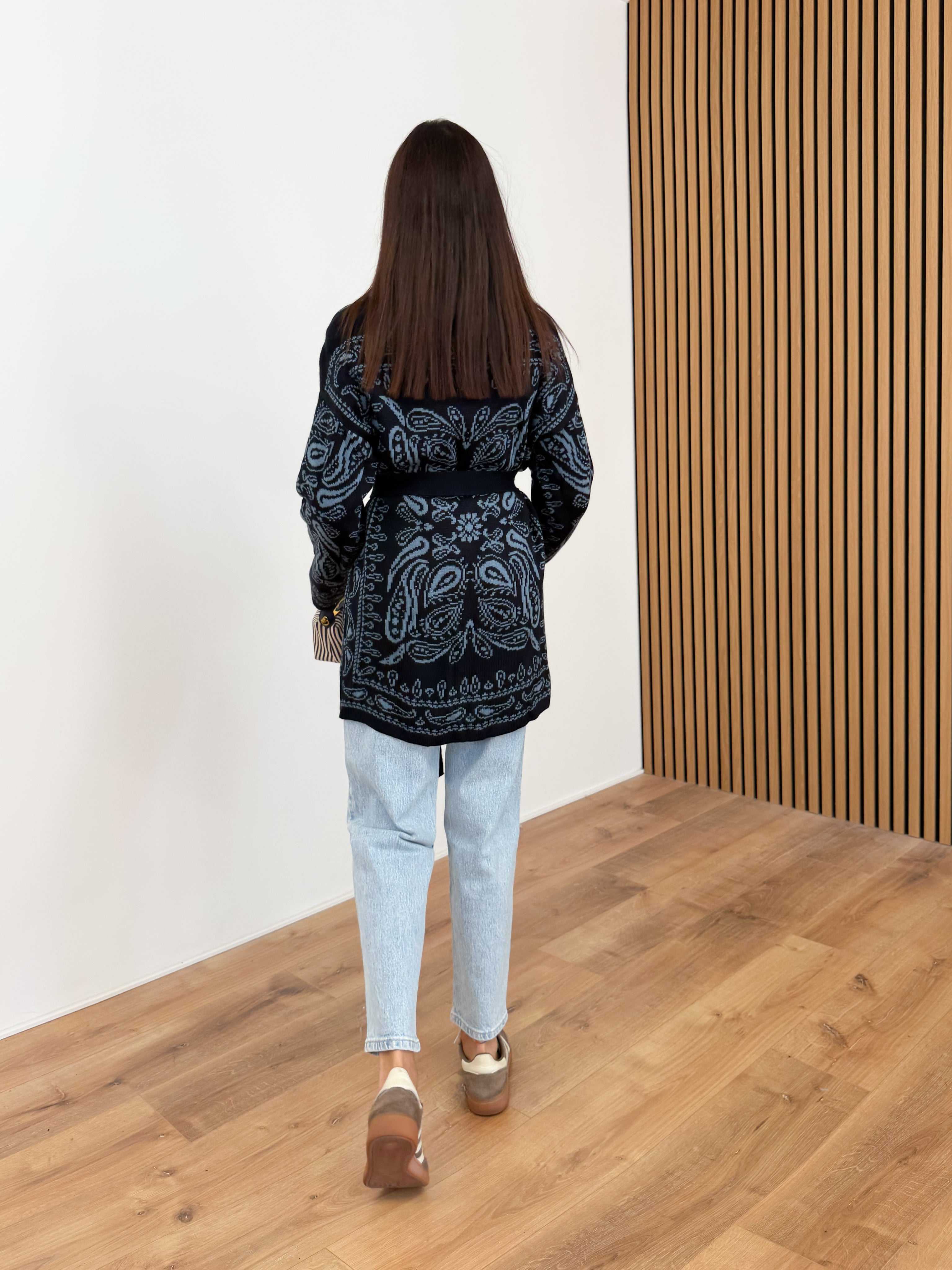Cardigan Azteco - Blu Celeste