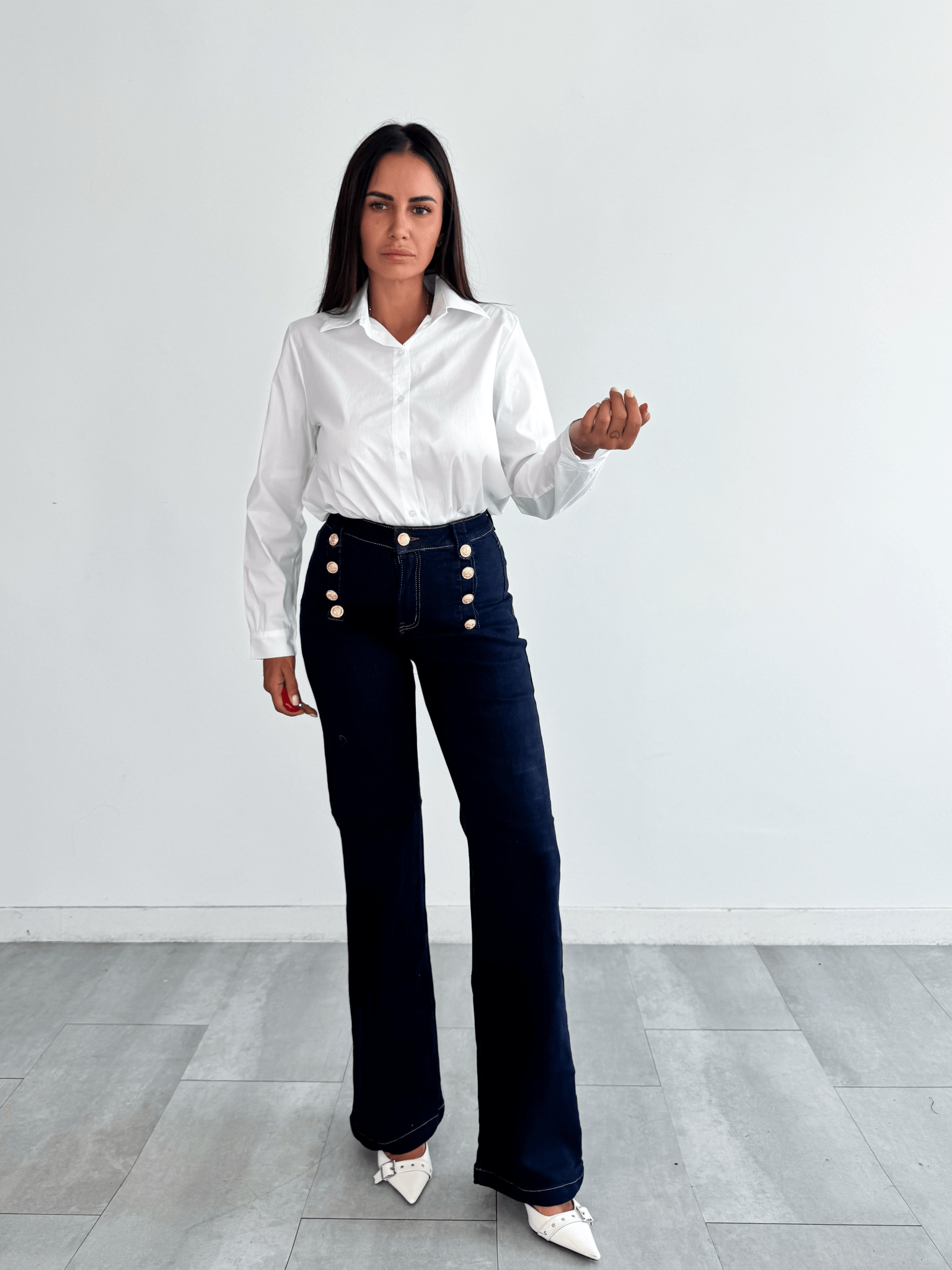 Jeans Bottone Oro - Blu Denim - SAINTH