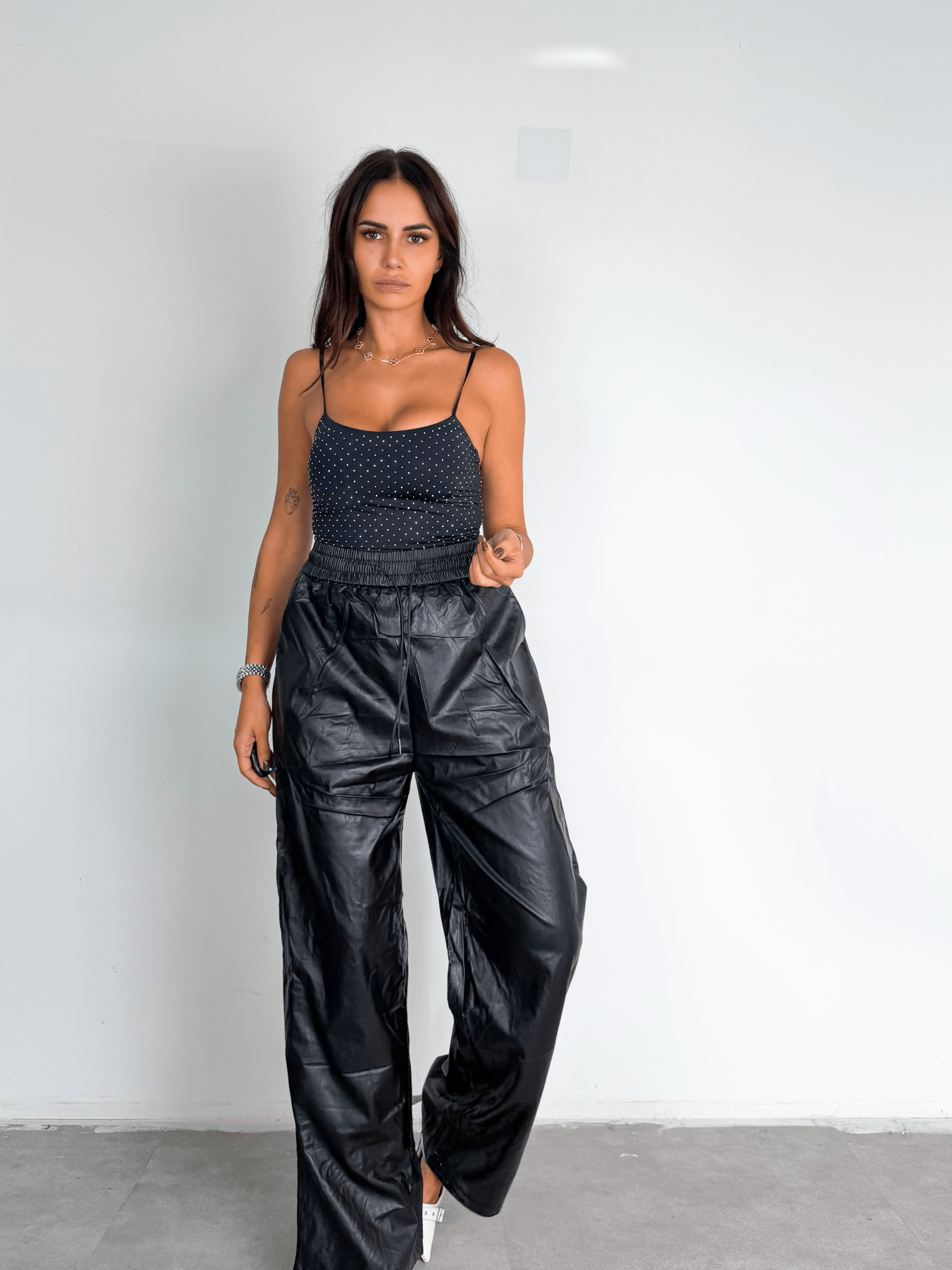 Pantalone Energy Ecopelle - Nero - SAINTH