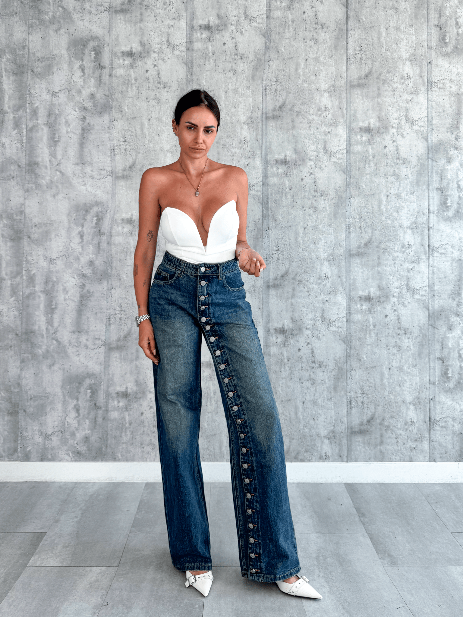 Jeans Bottoni - Denim - SAINTH