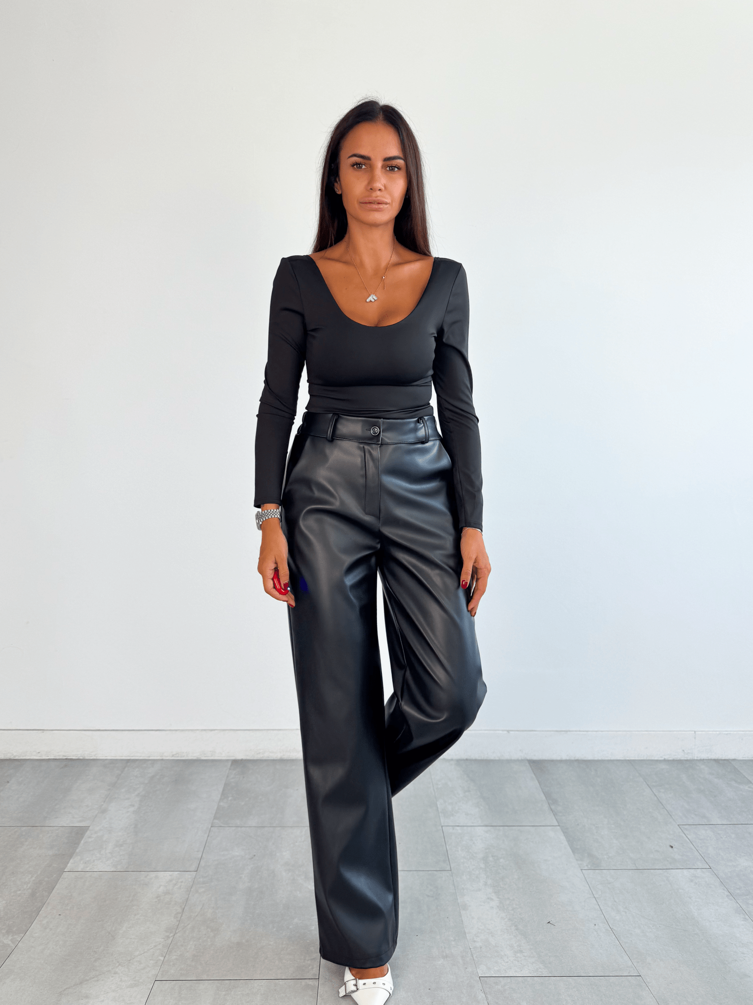 Pantalone Ecopelle - Nero - SAINTH