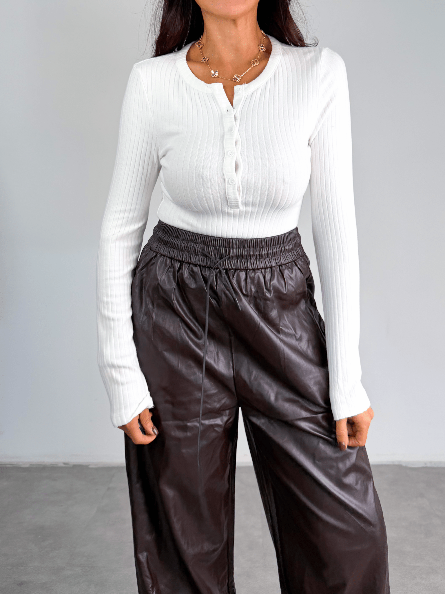 Pantalone Energy Ecopelle - Marrone - SAINTH