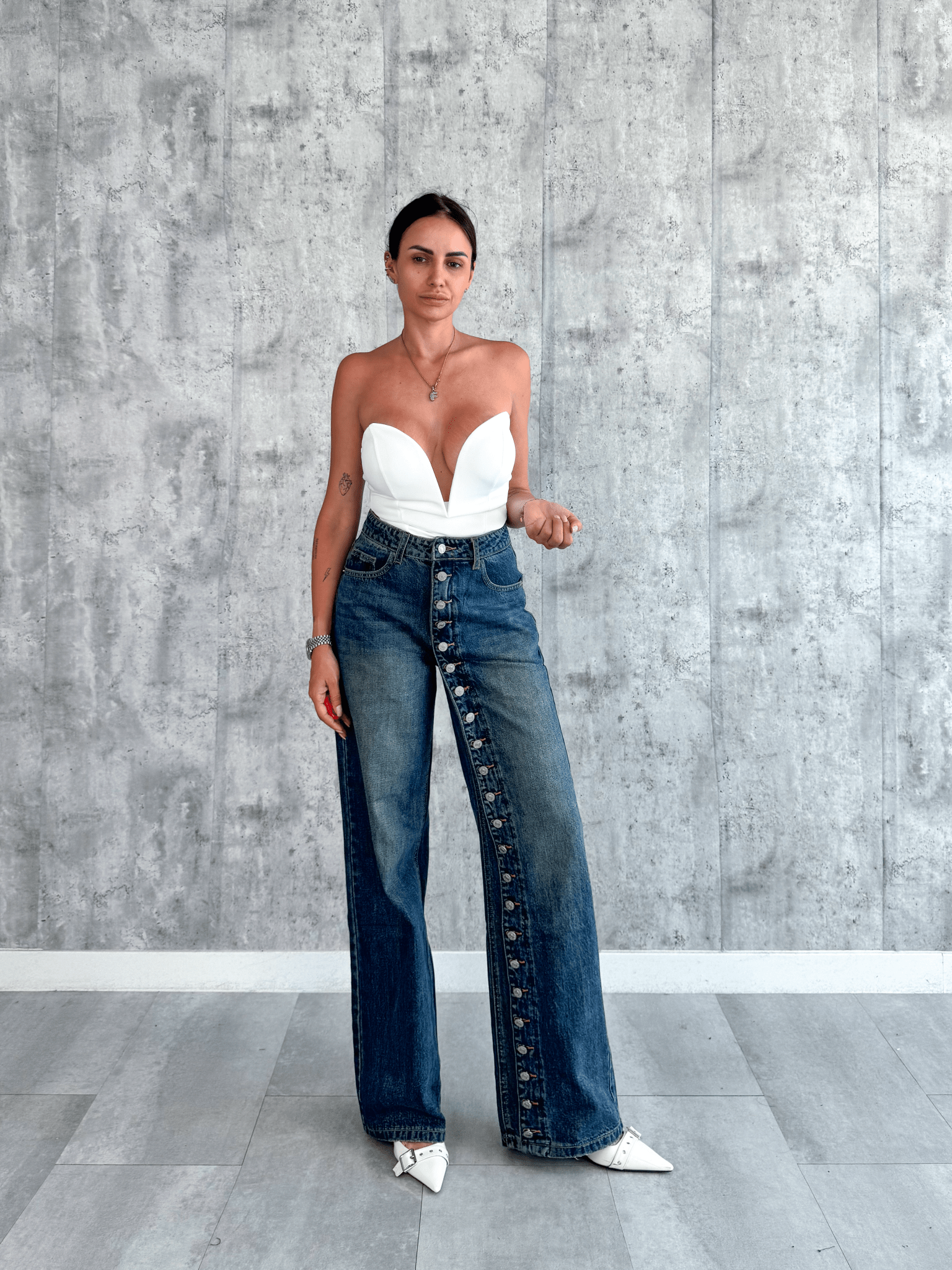 Jeans Bottoni - Denim - SAINTH