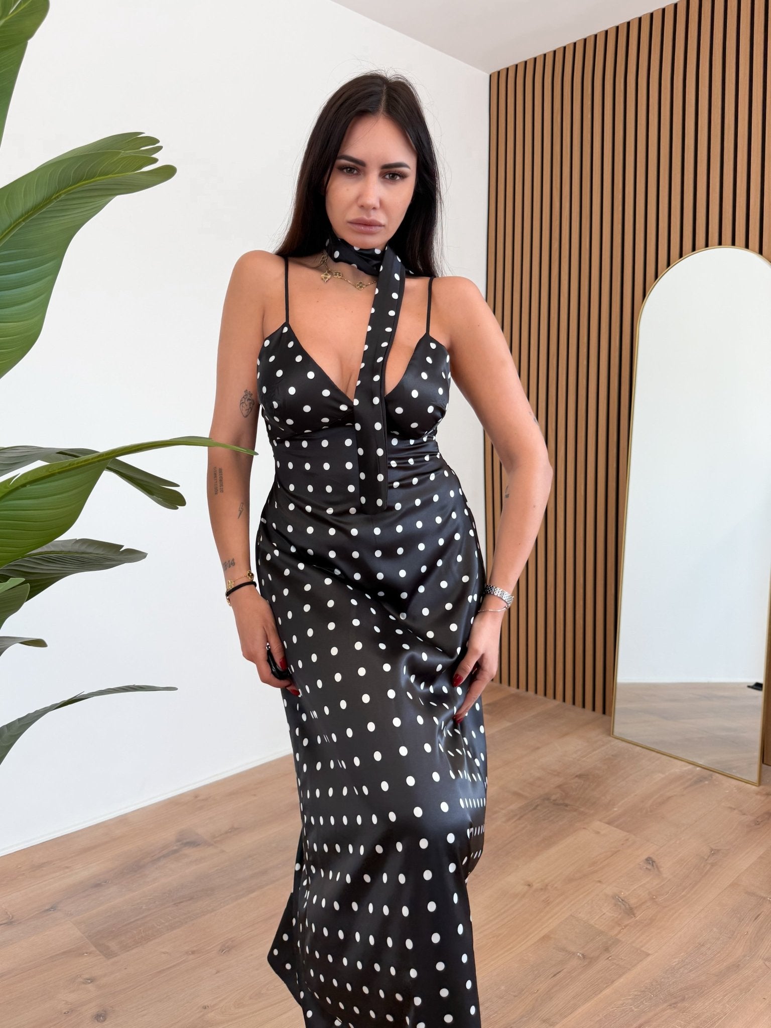 Abito Dalia - Pois Nero - SAINTH