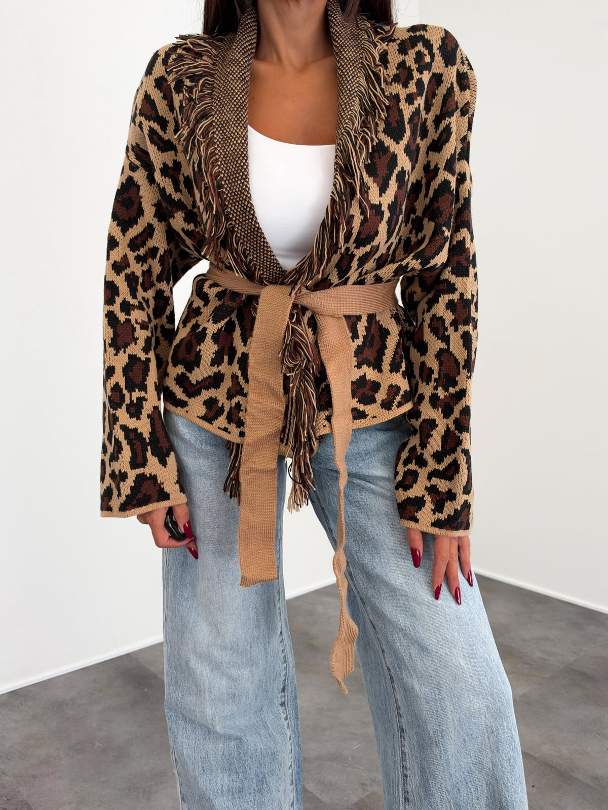 Cardigan Crop Gheo - Leopardato Chiaro - SAINTH