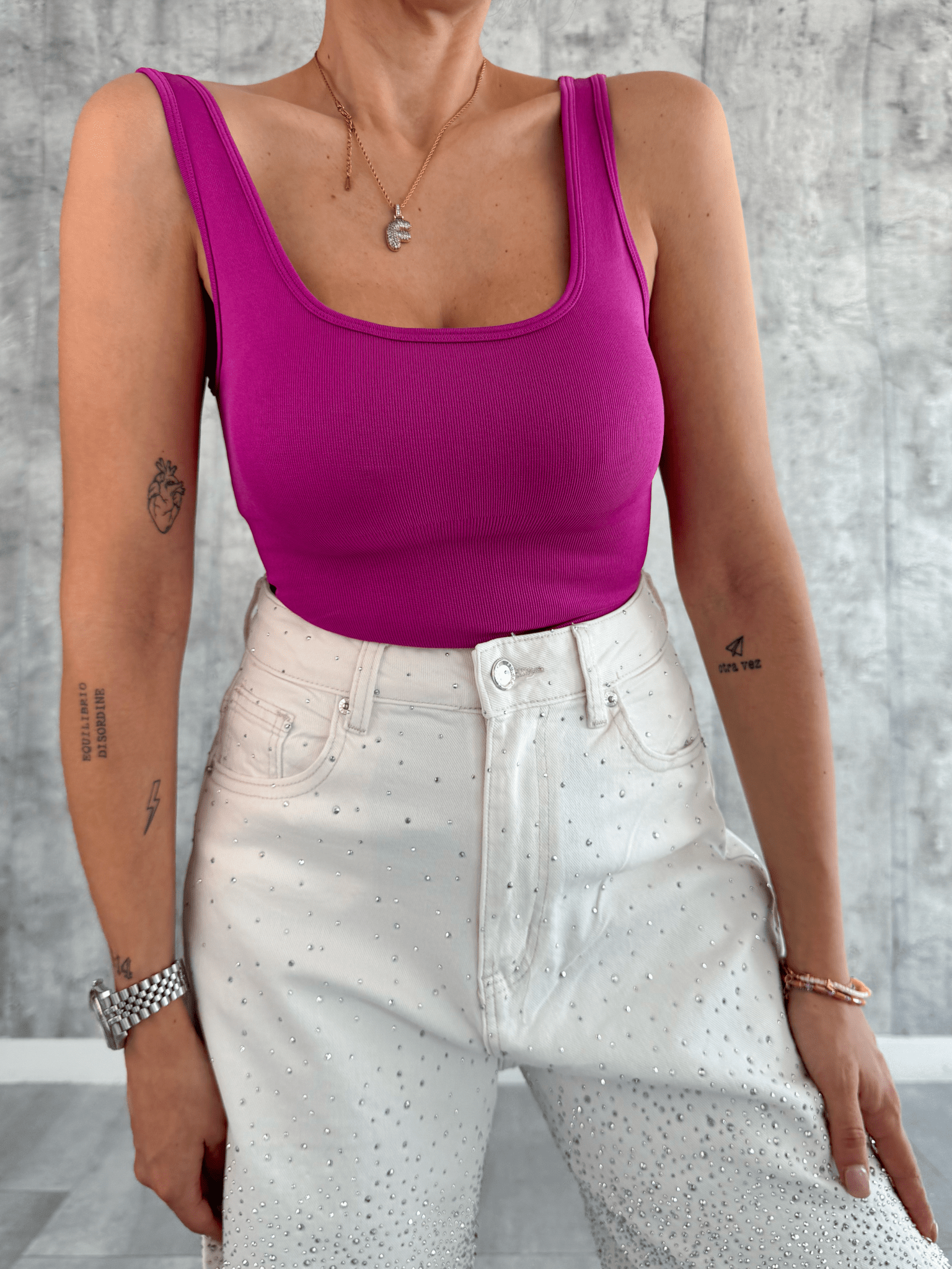 Jeans Baggy Diamonds - Bianco - SAINTH