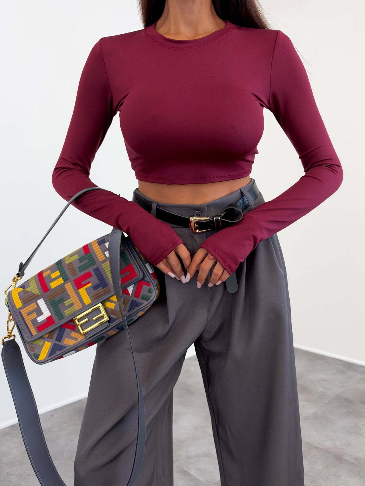 Maglia Crop Simply - Bordeaux - SAINTH