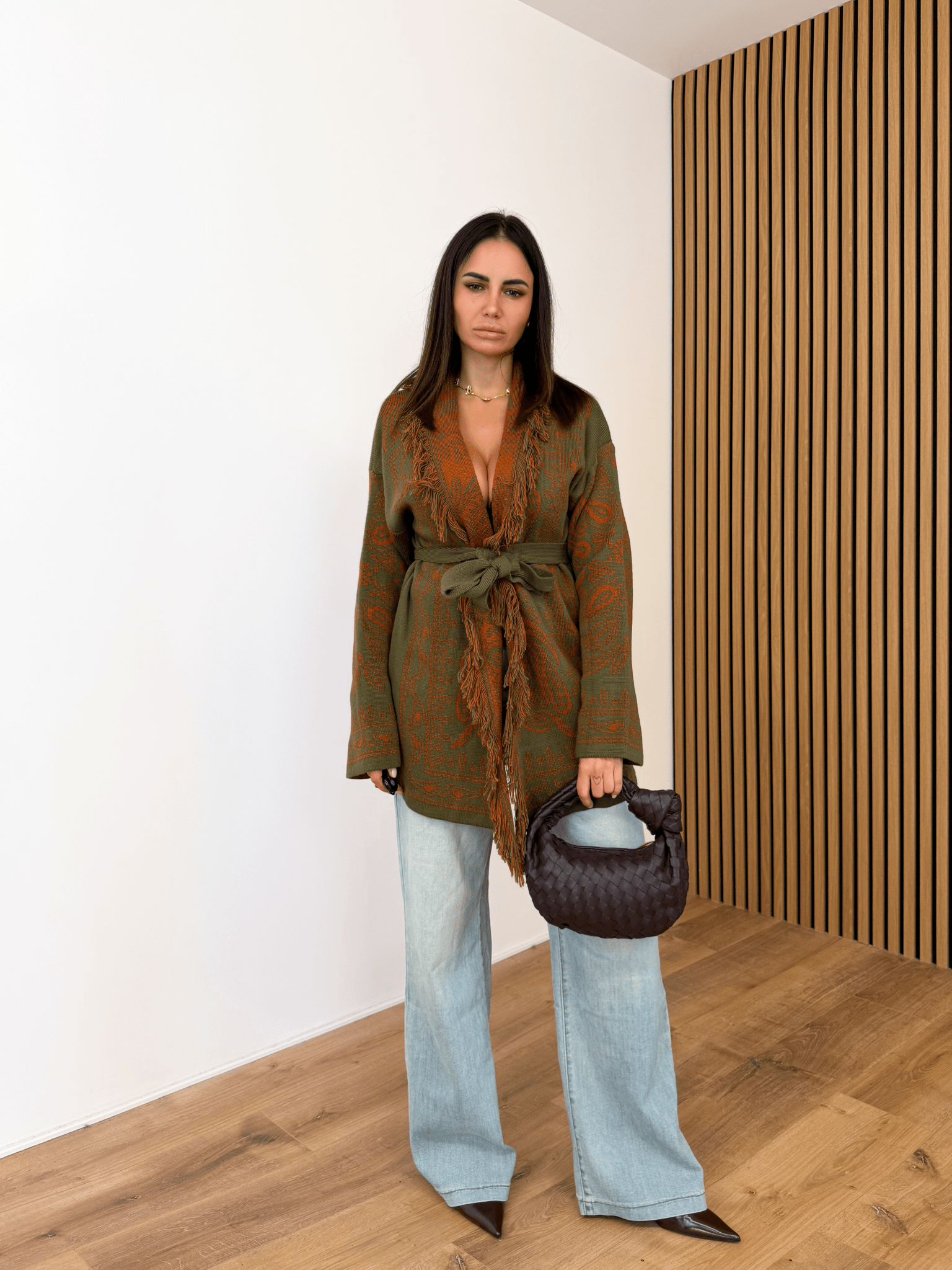 Cardigan Azteco - Army Green e Coccio - SAINTH