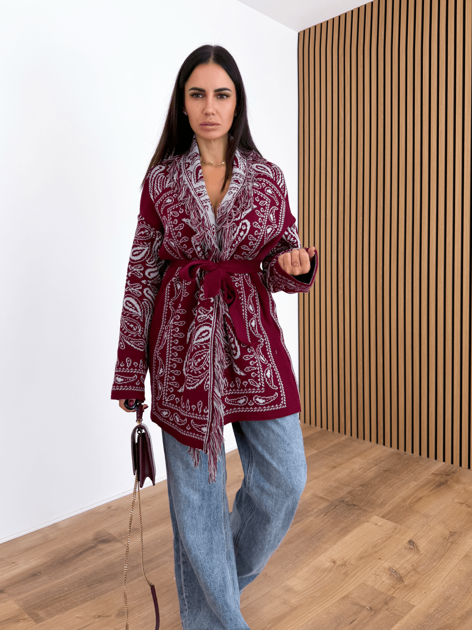 Cardigan Azteco - Bordeaux - SAINTH