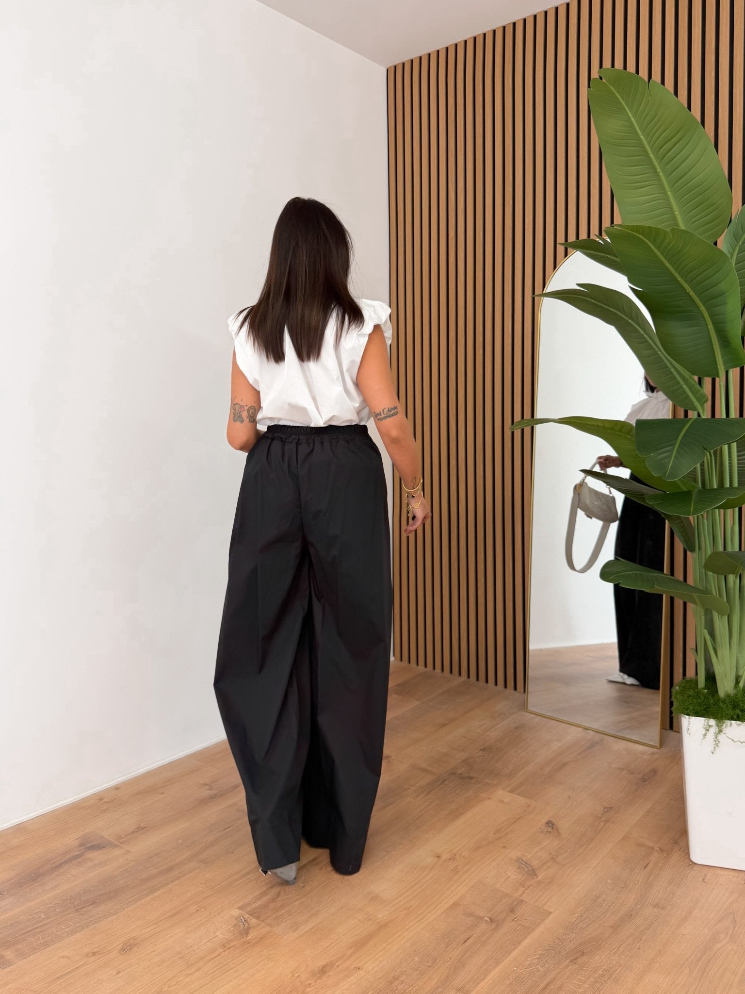 Pantalone Cream - Nero - SAINTH