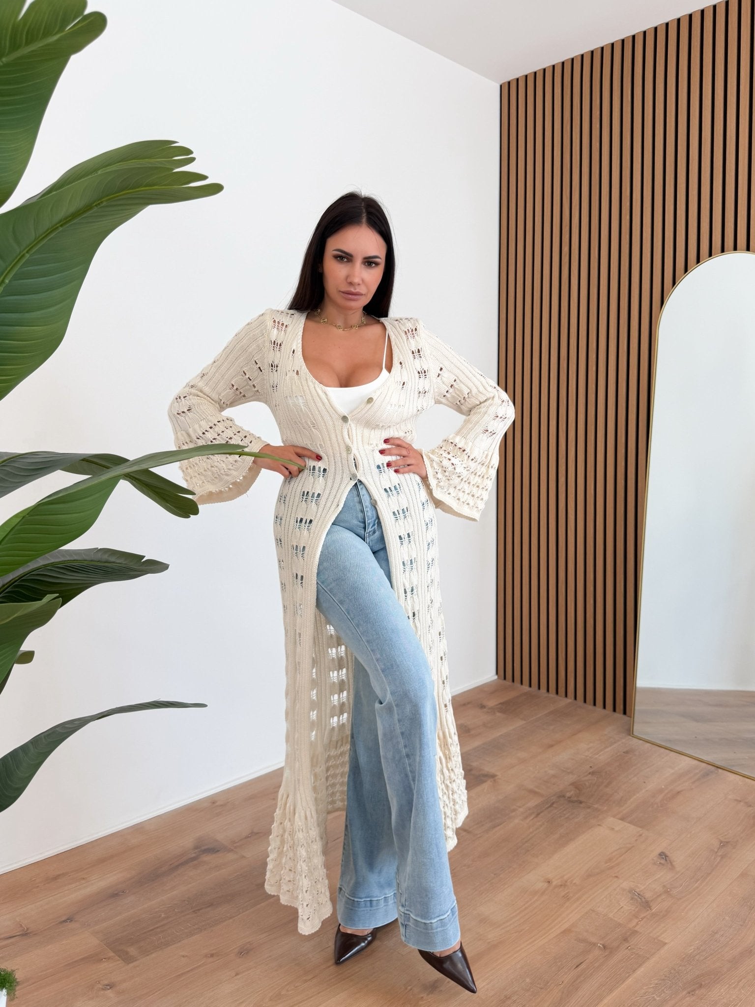 Cardigan Traforato - Panna - SAINTH