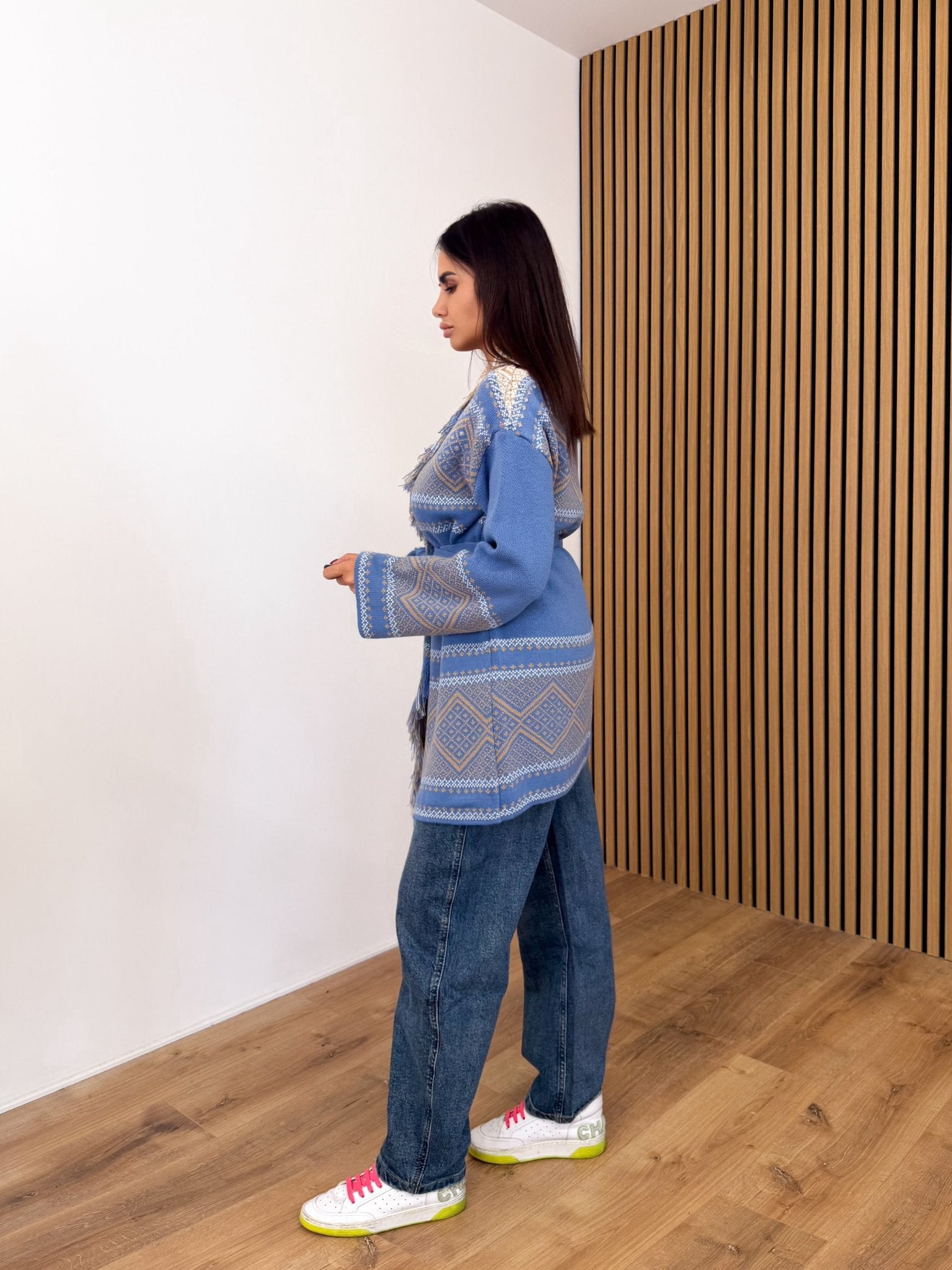 Cardigan Micropunto - Indaco - SAINTH