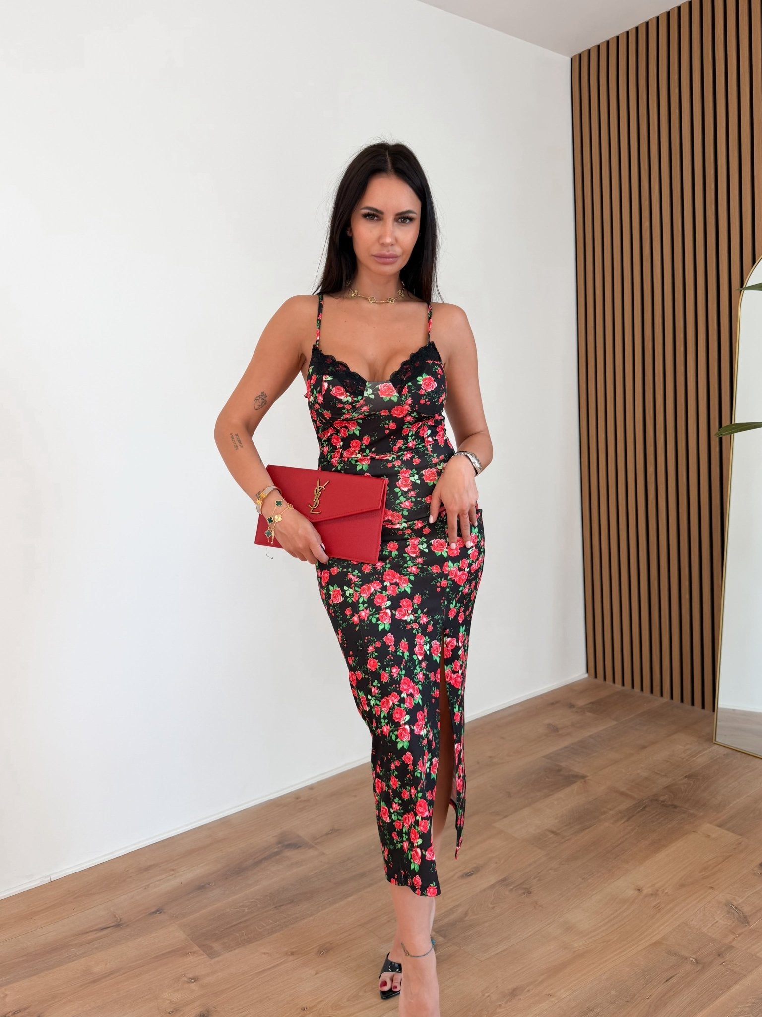 Abito Seduction - Fiori Nero - SAINTH