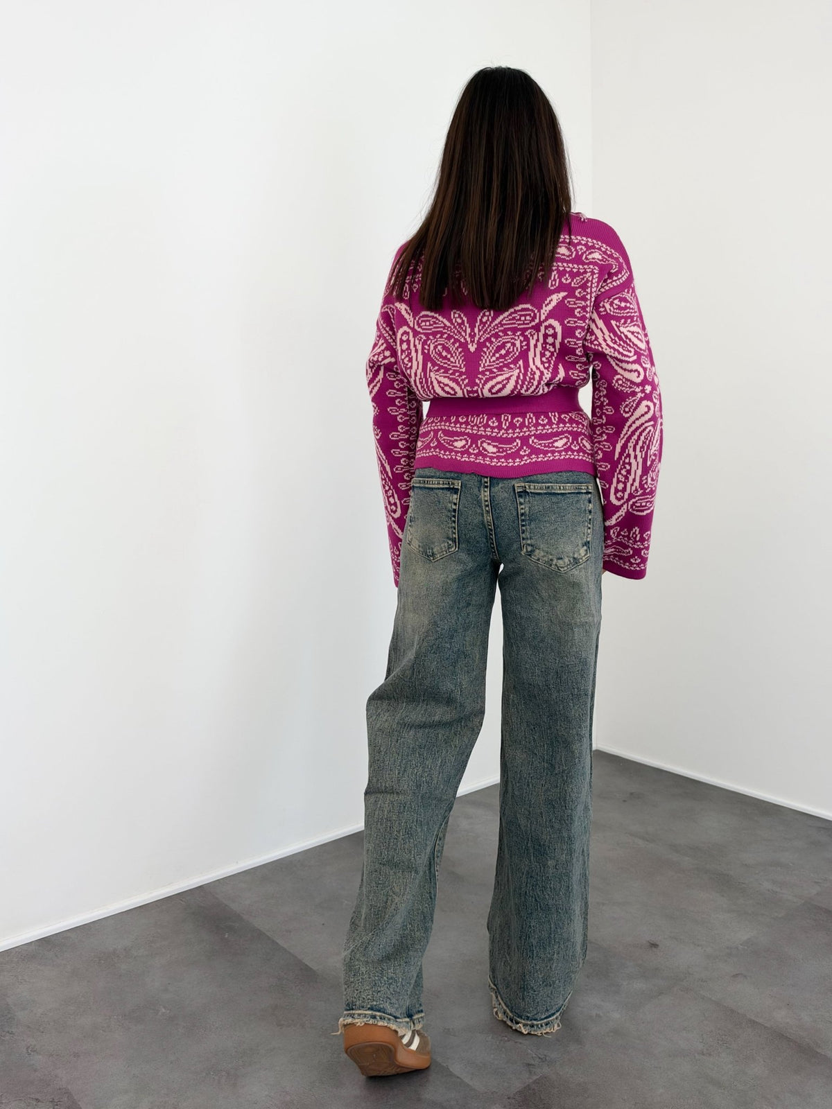 Cardigan Crop Azteco - Magenta - SAINTH