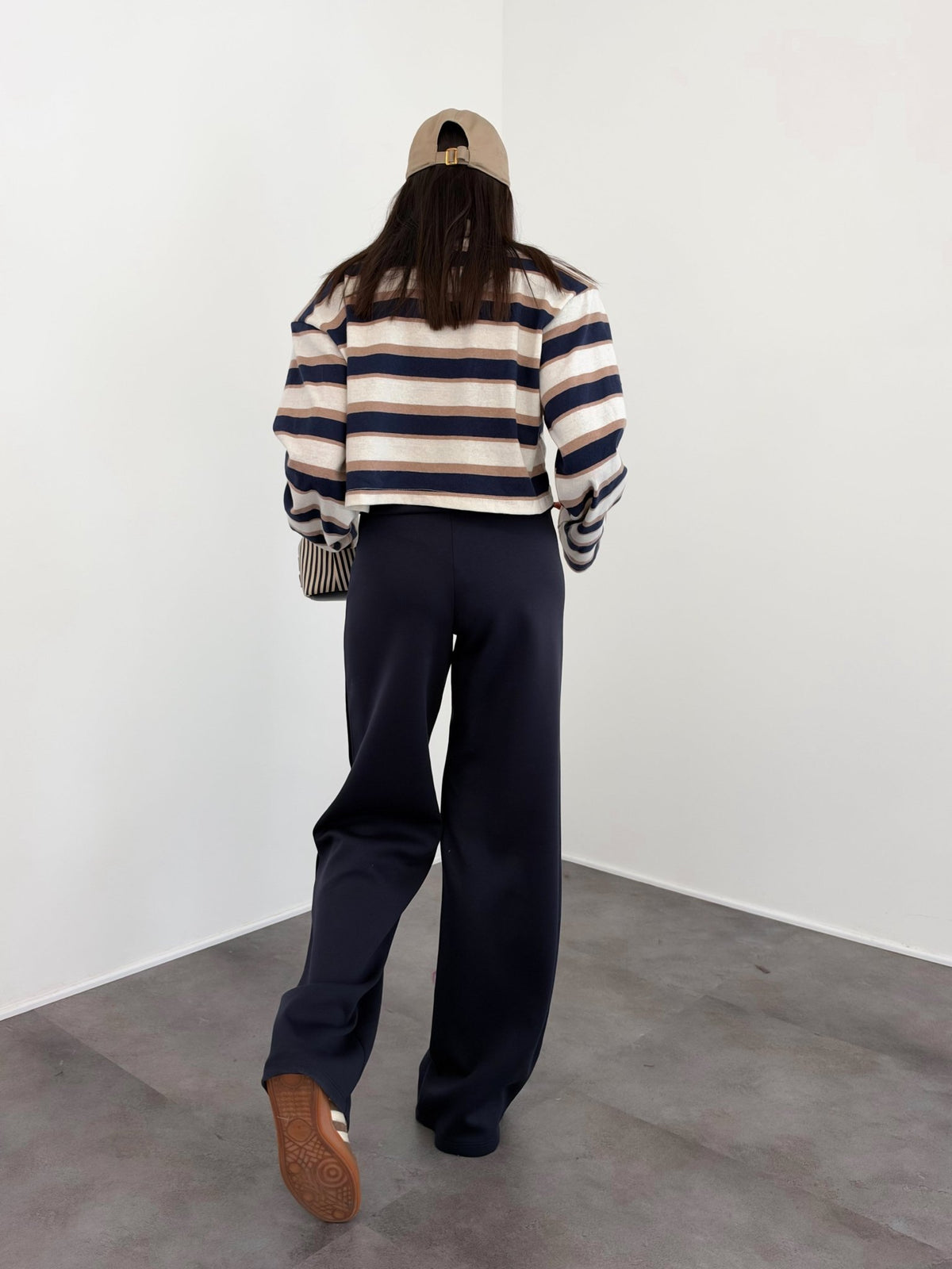Maglia Crop Righe - Burro Blu - SAINTH