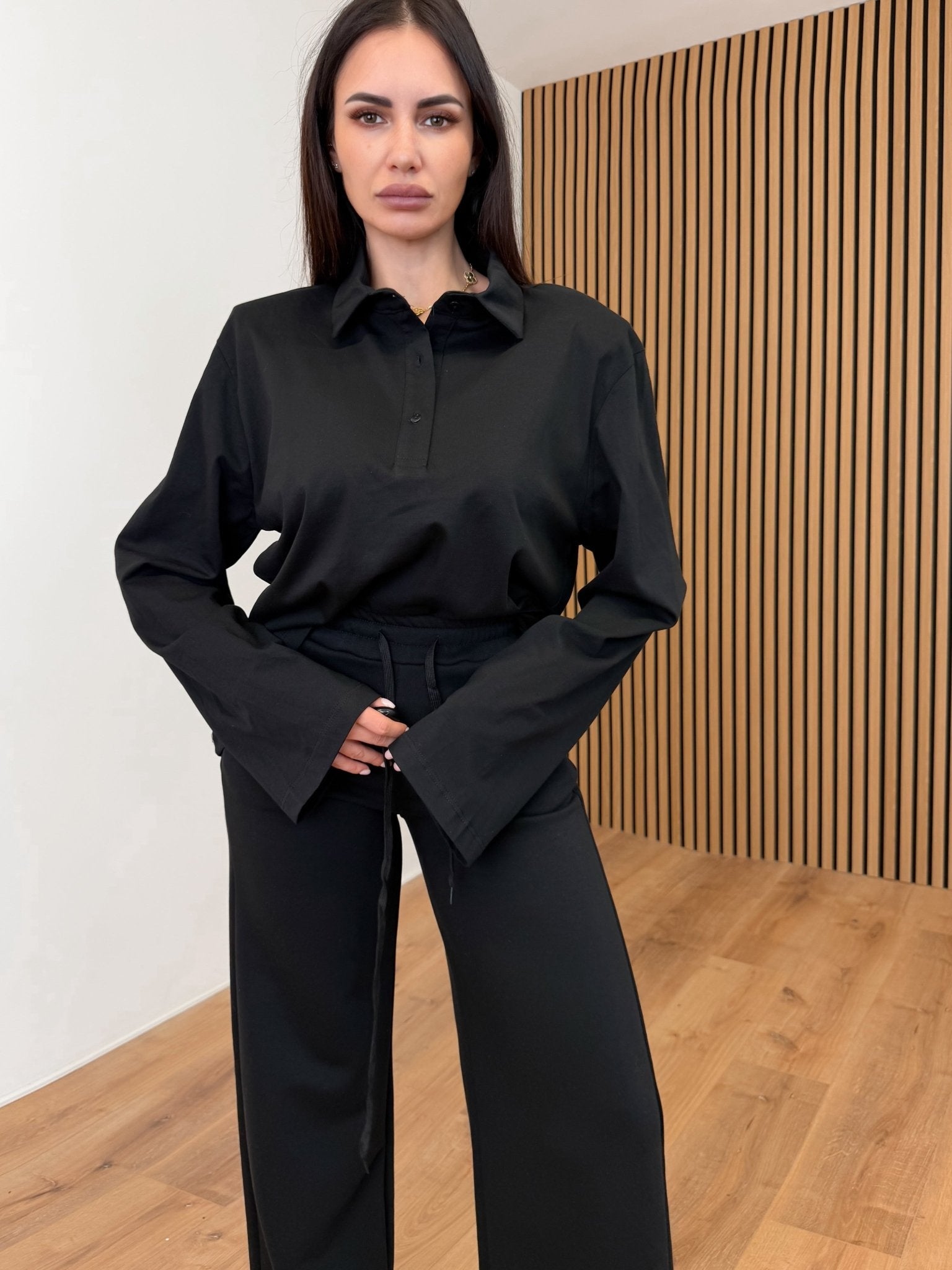 Pantalone Tuta Palazzo - Nero - SAINTH