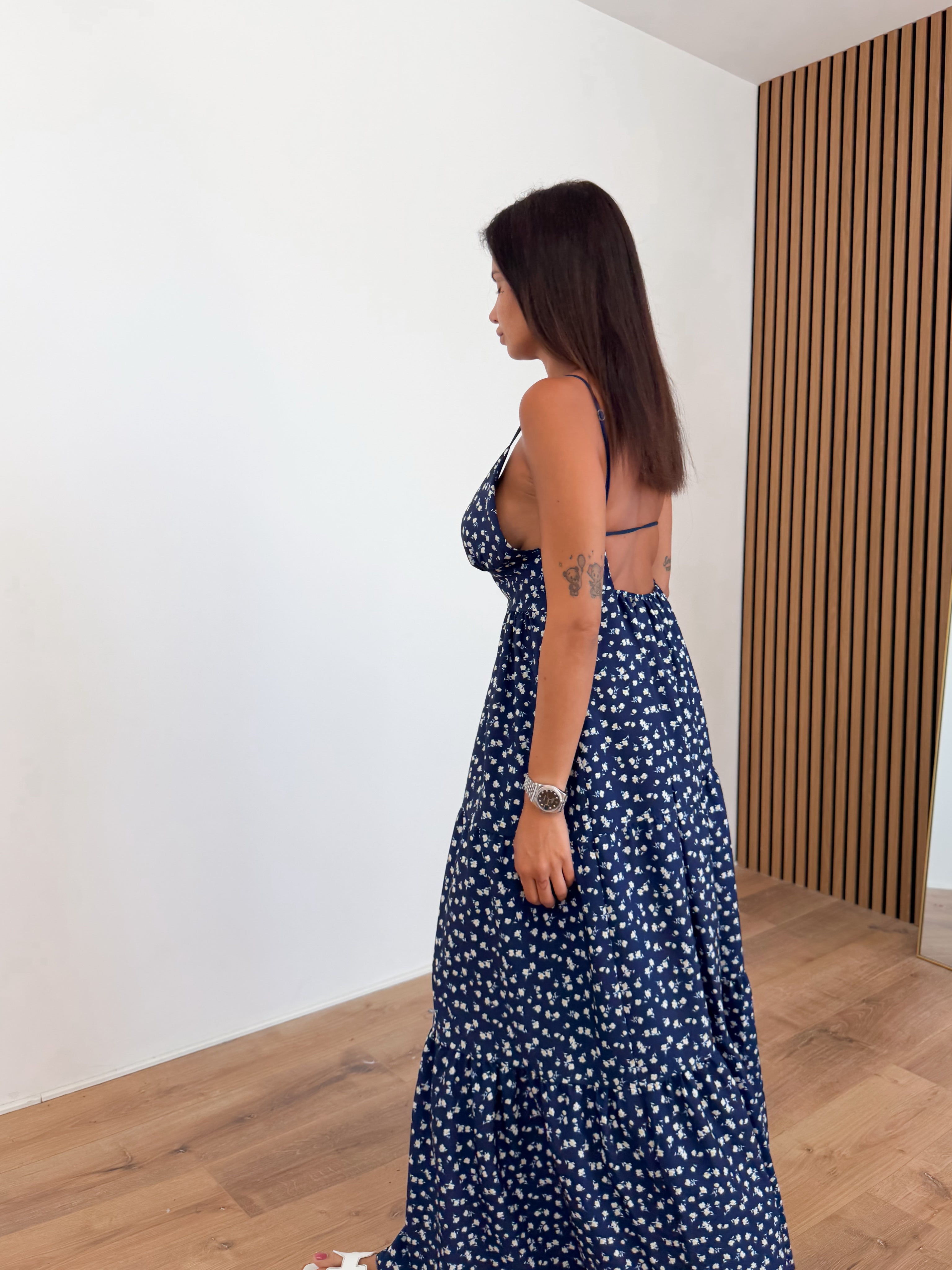 Abito Floreale - Blu
