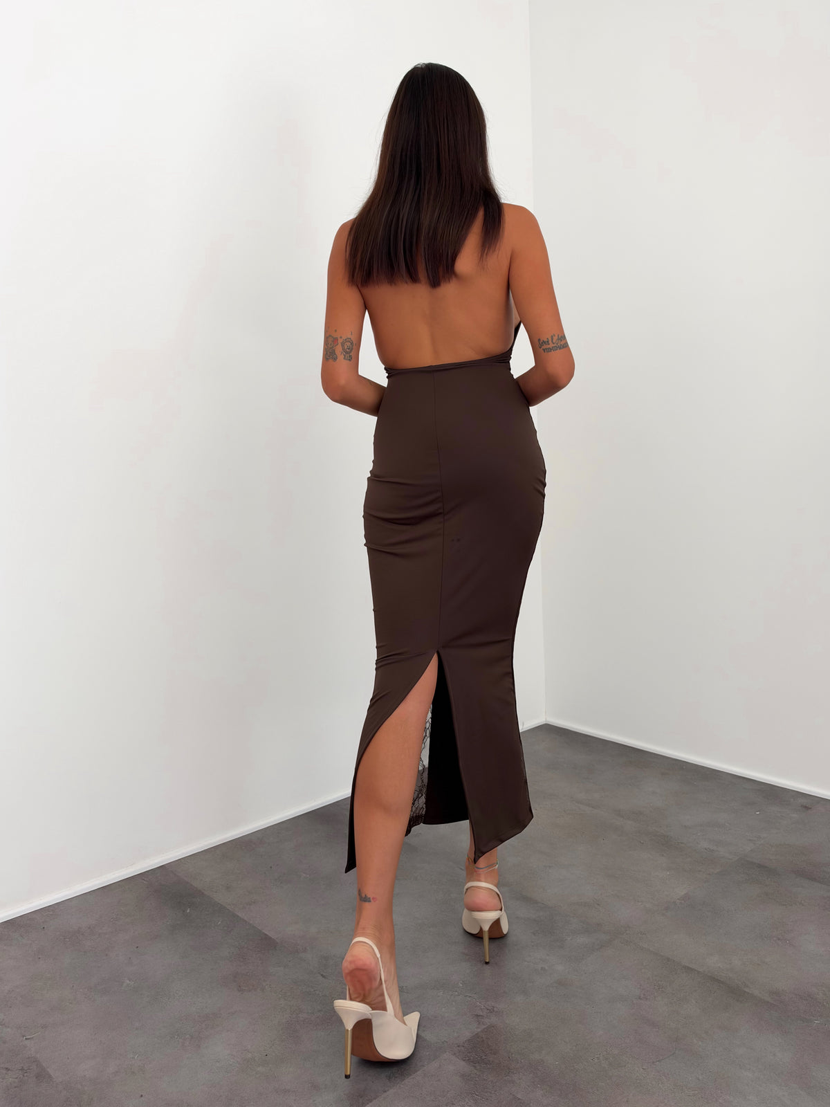 Abito Mesh - Marrone