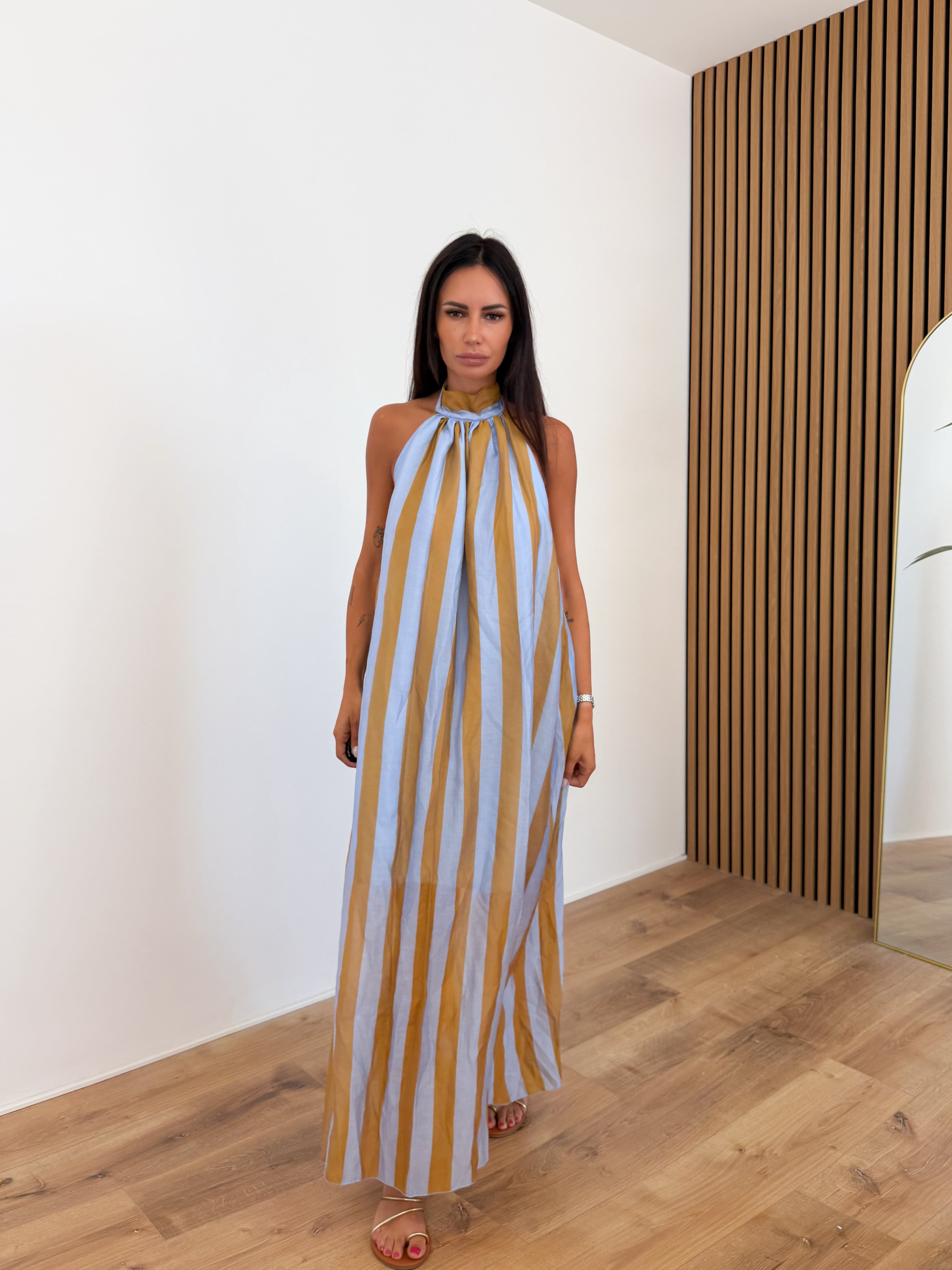 Abito Lines - Celeste Camel
