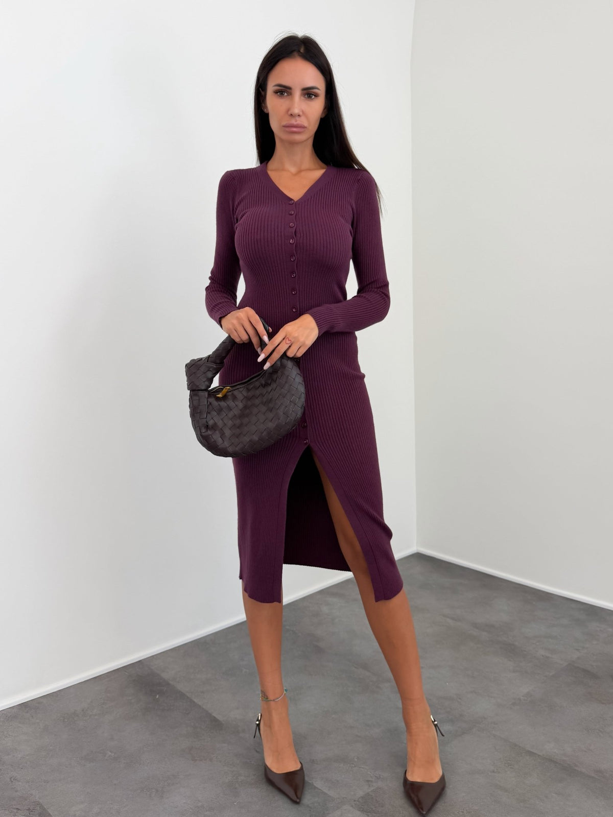 Abito Pull Bottoncini - Vinaccia - SAINTH
