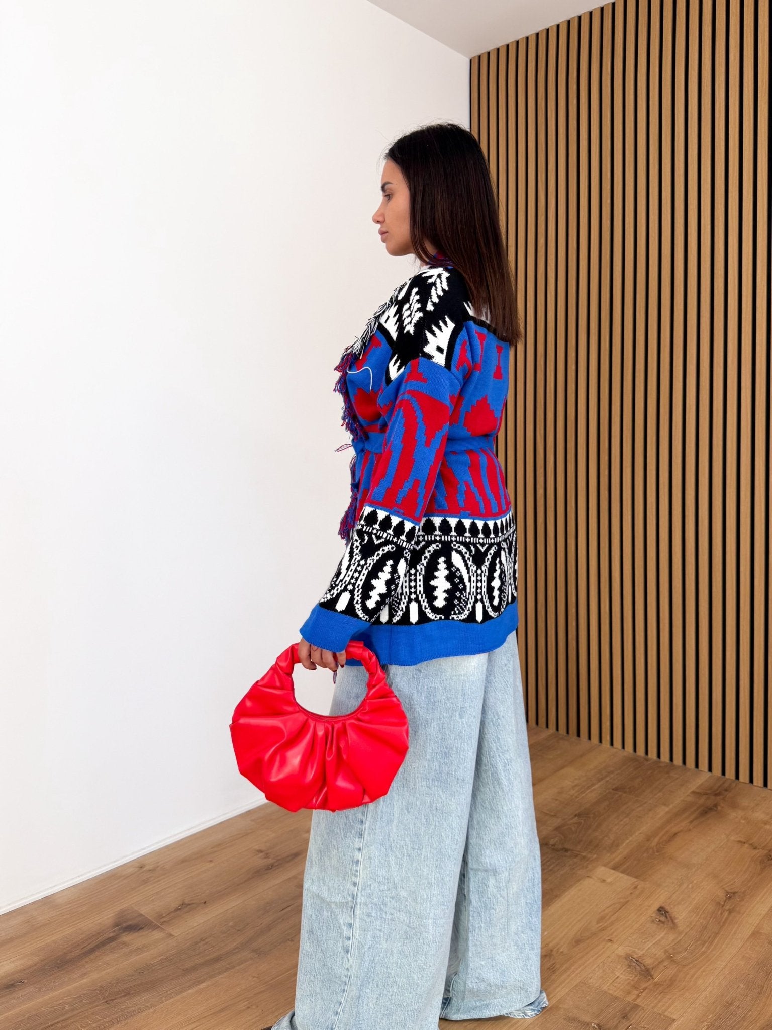 Cardigan Hindu - Blu e Rosso - SAINTH