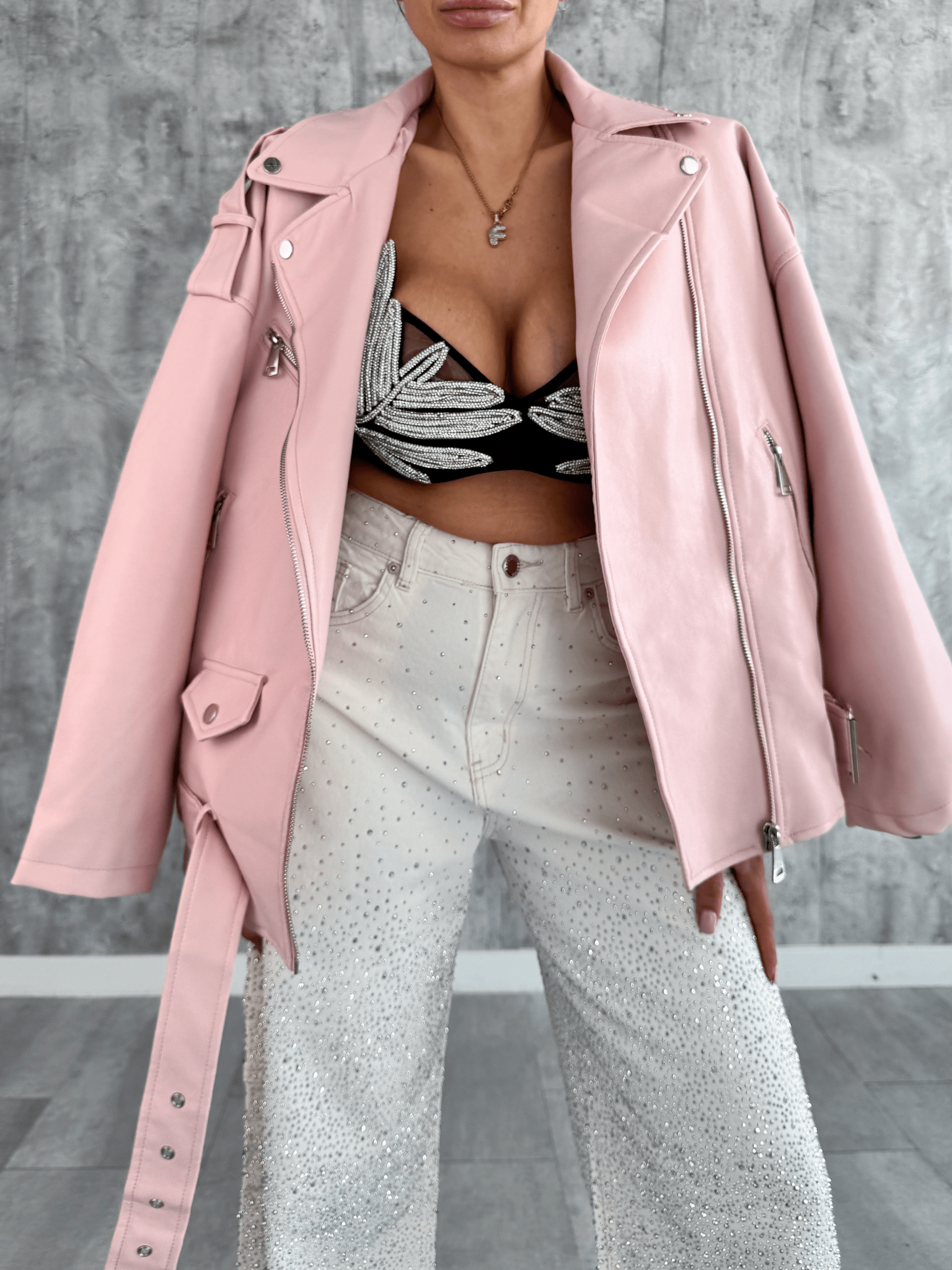 Giacca Biker Oversize - Rosa - SAINTH