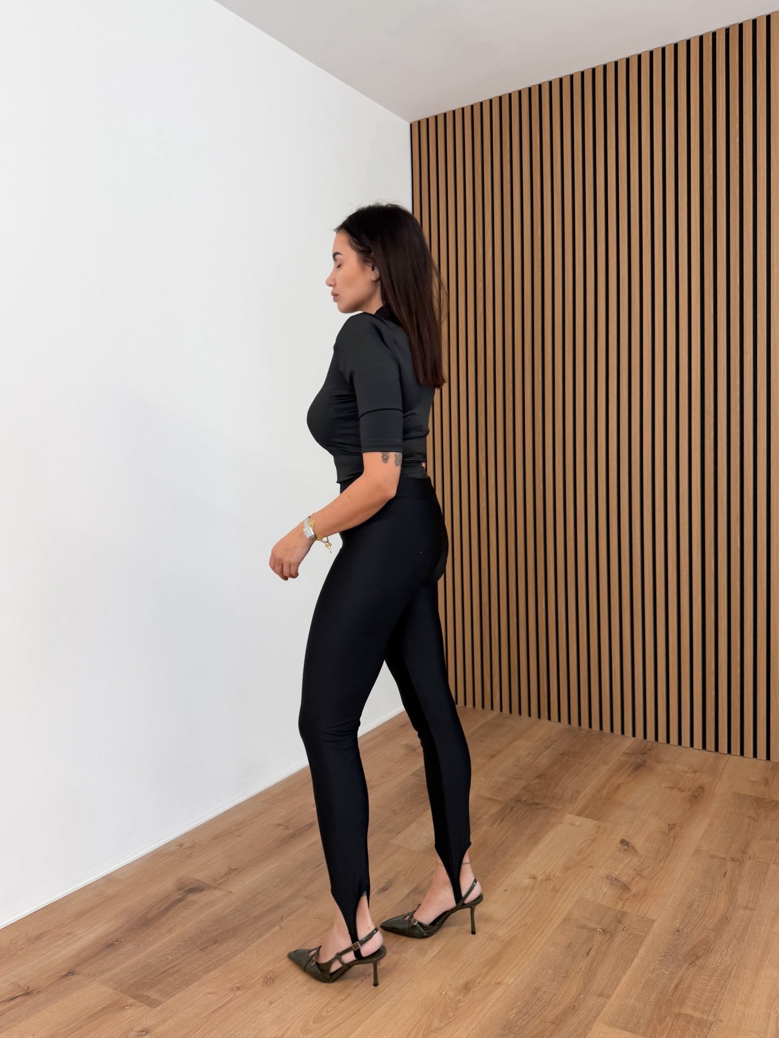 Leggings Metal Staffa - Nero - SAINTH